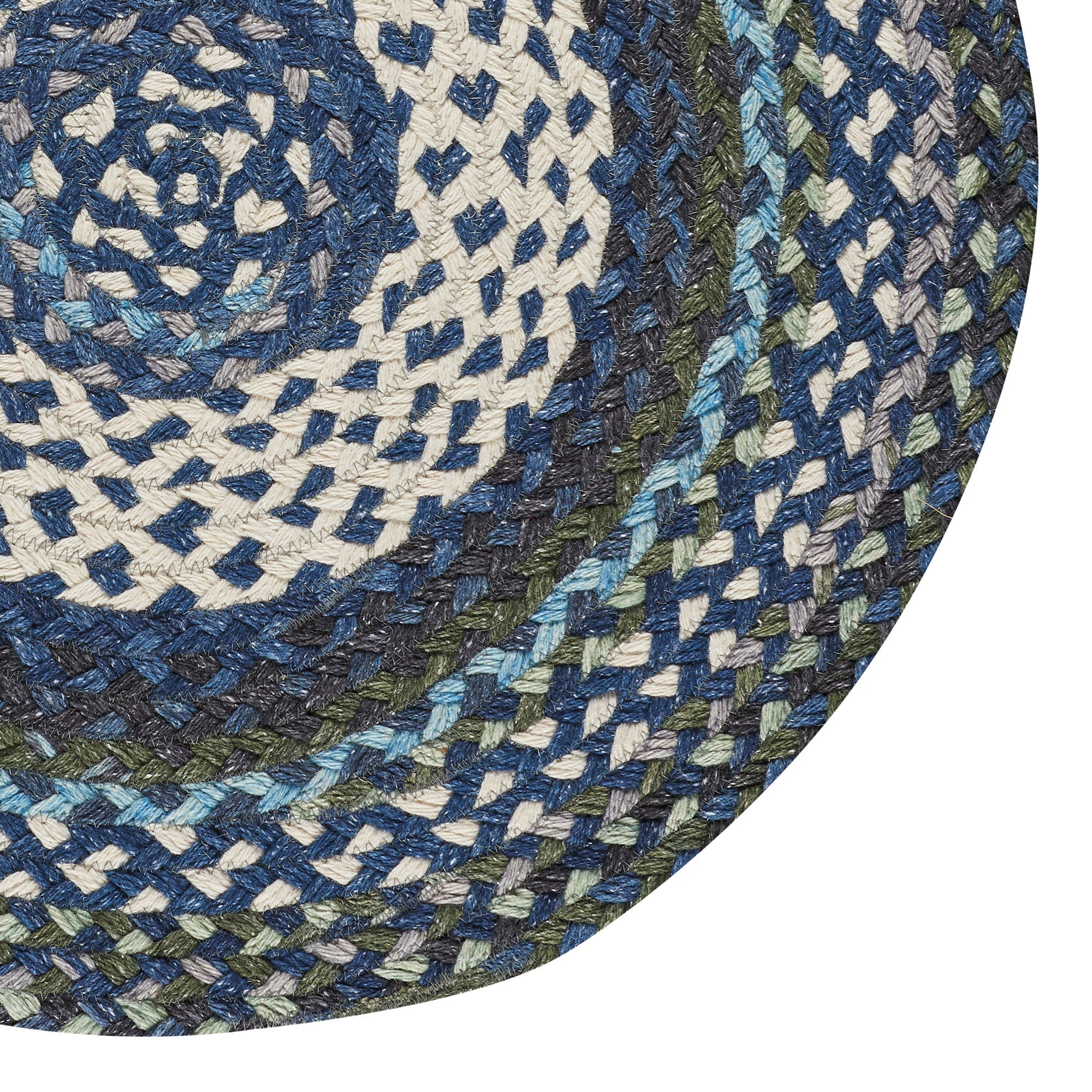Wanderer Deep Blue Braided Rug Round image