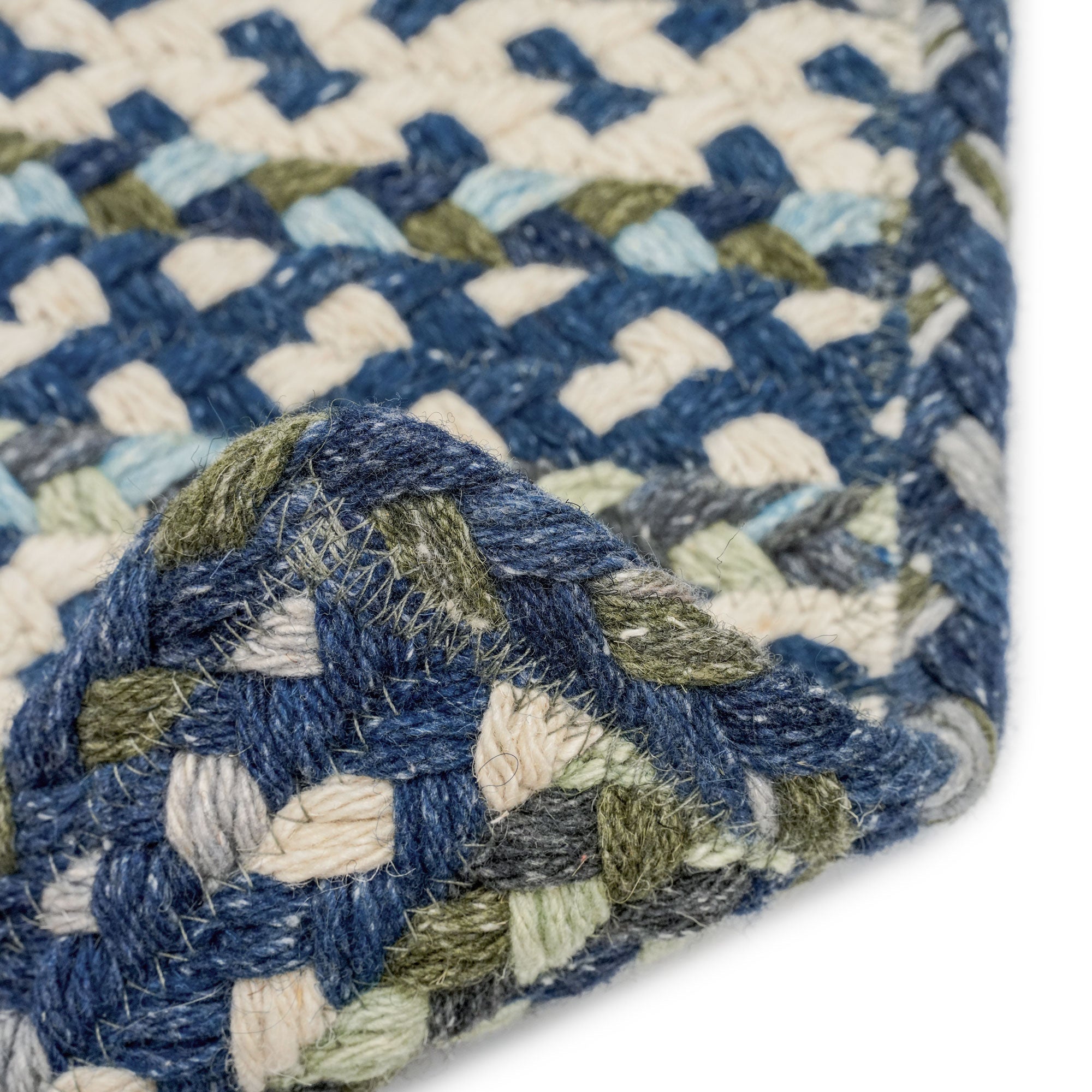 Wanderer Deep Blue Braided Rug Cross Sewn Rectangle image
