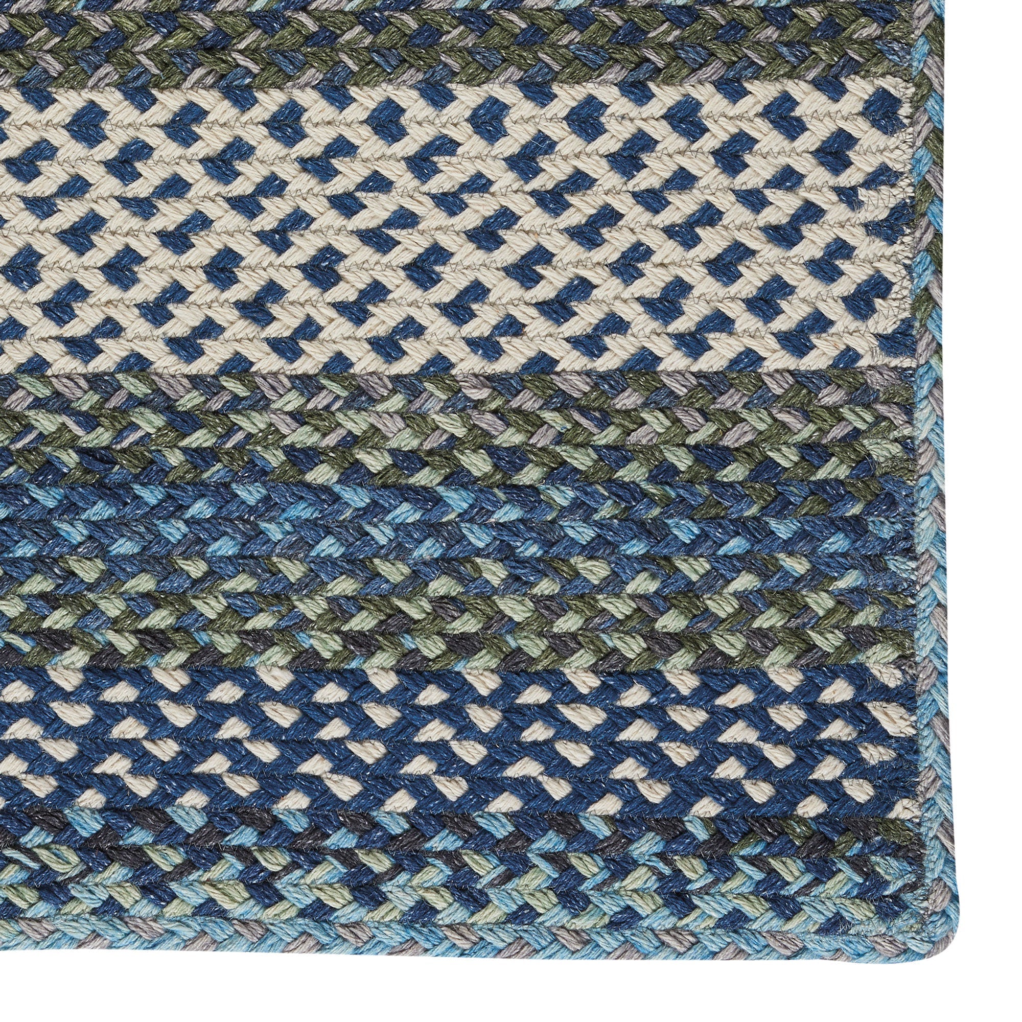 Wanderer Deep Blue Braided Rug Cross Sewn Rectangle image