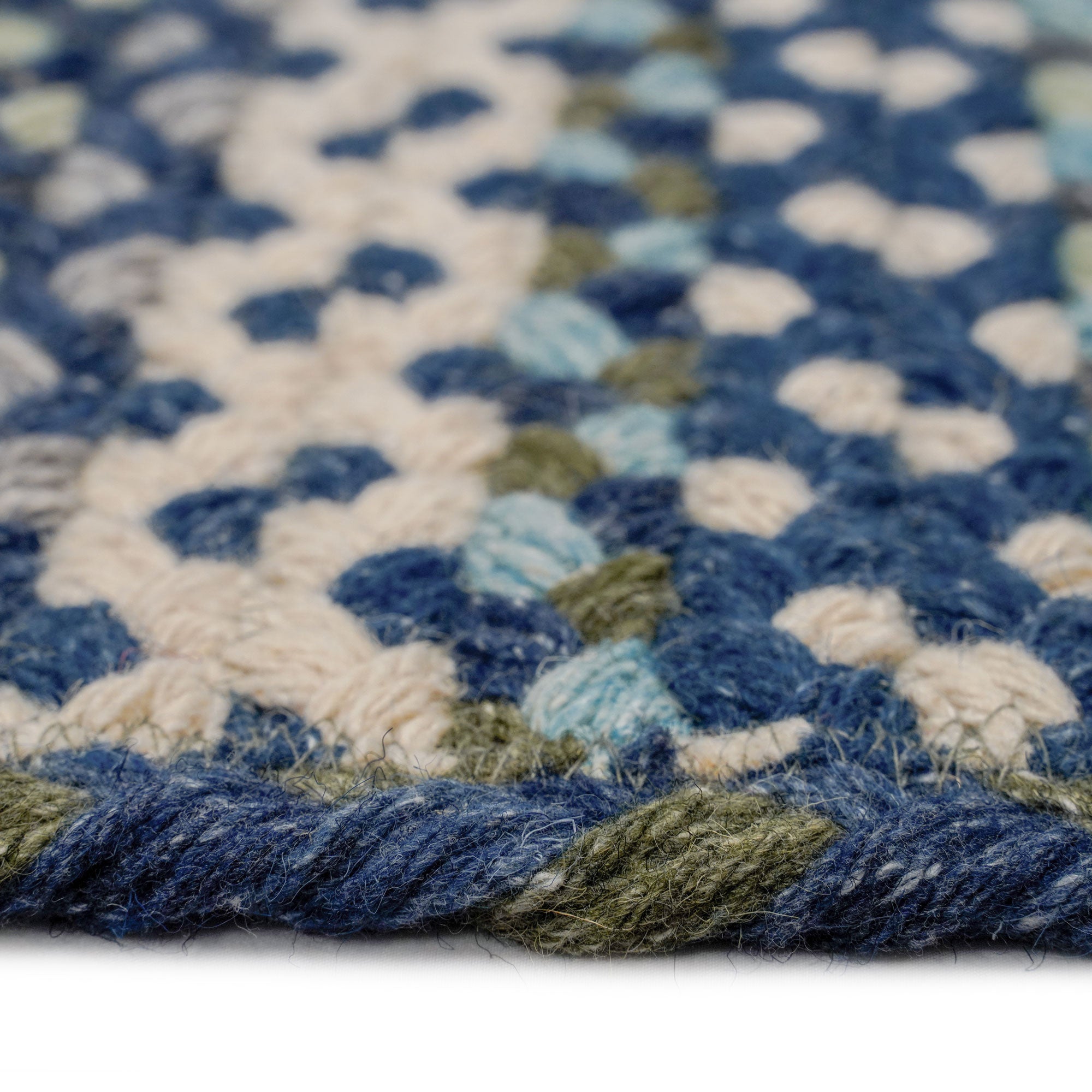 Wanderer Deep Blue Braided Rug Cross Sewn Rectangle image