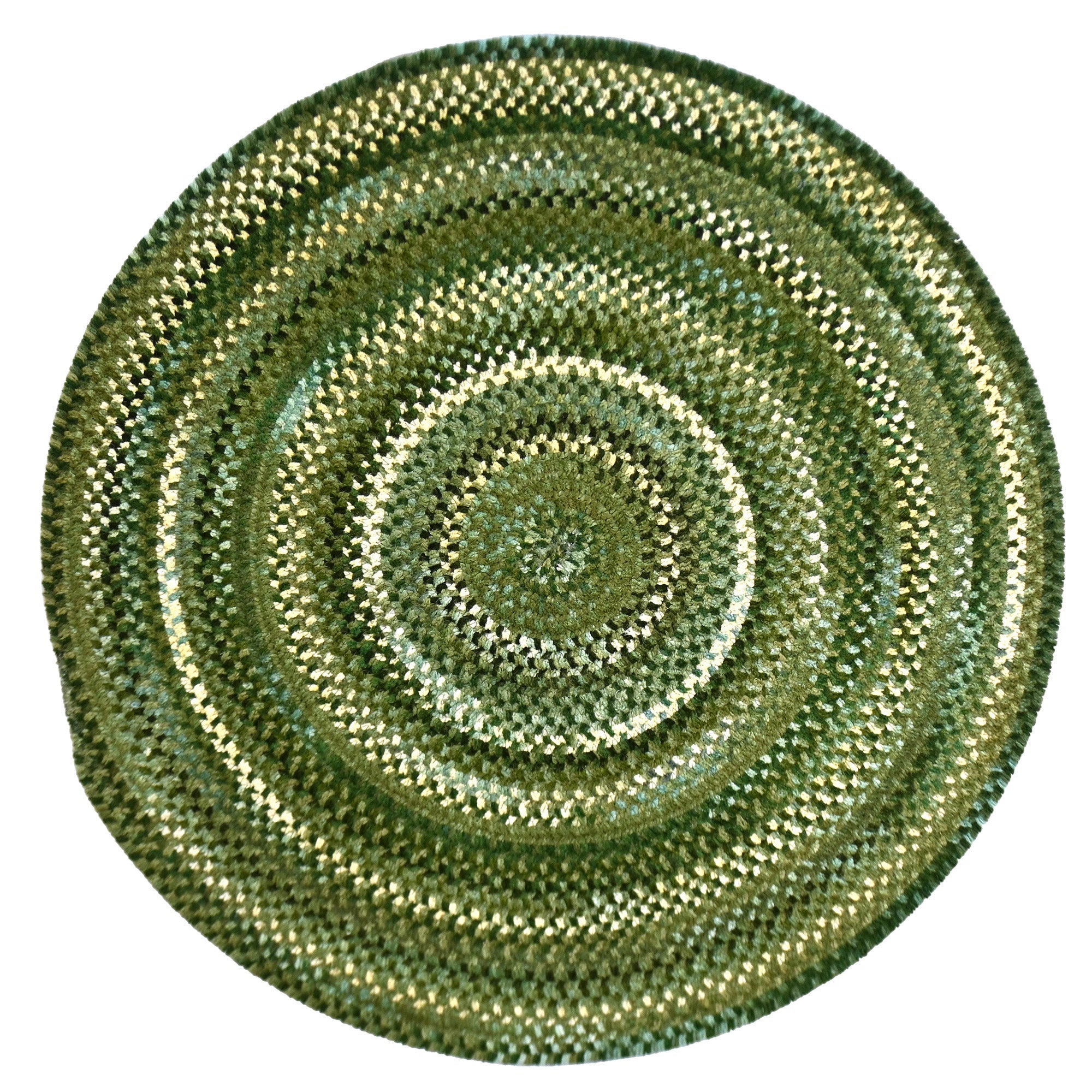 Cottonstone Balsam Green Braided Rug Round image