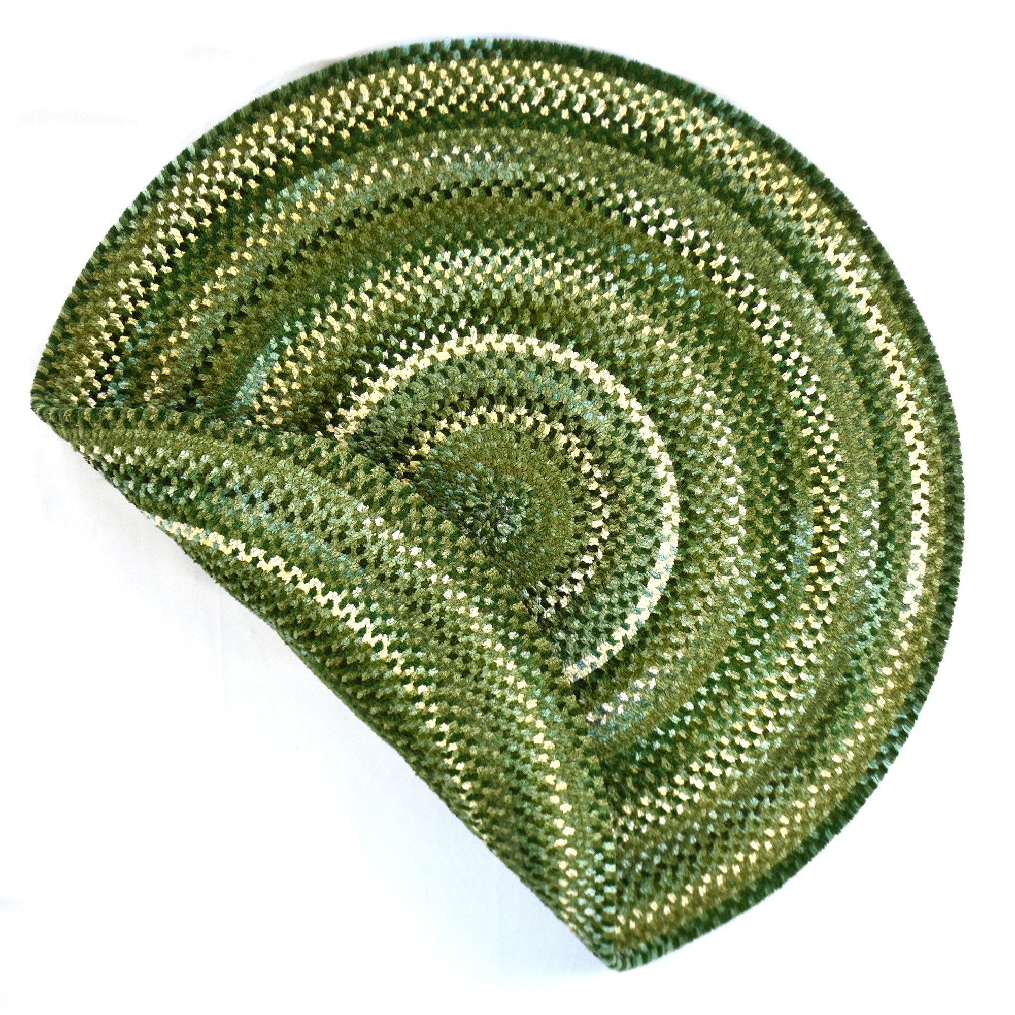 Cottonstone Balsam Green Braided Rug Round image