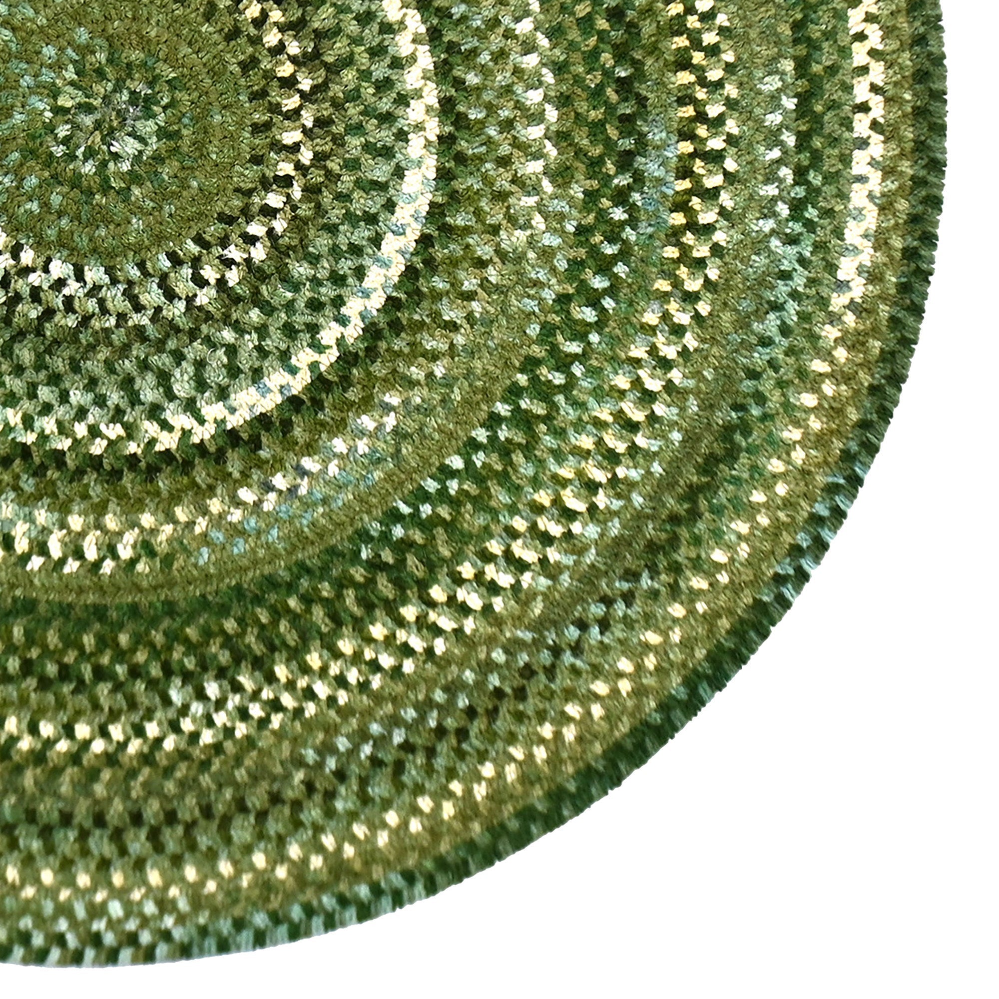 Cottonstone Balsam Green Braided Rug Round image