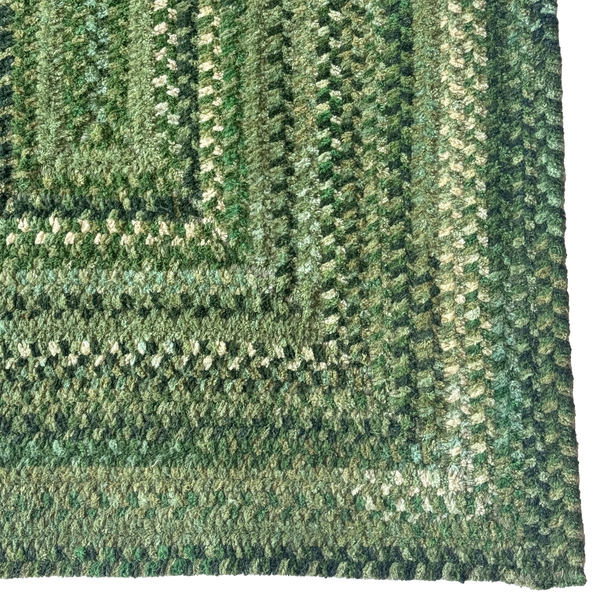 Cottonstone Balsam Green Braided Rug Concentric Rectangle image