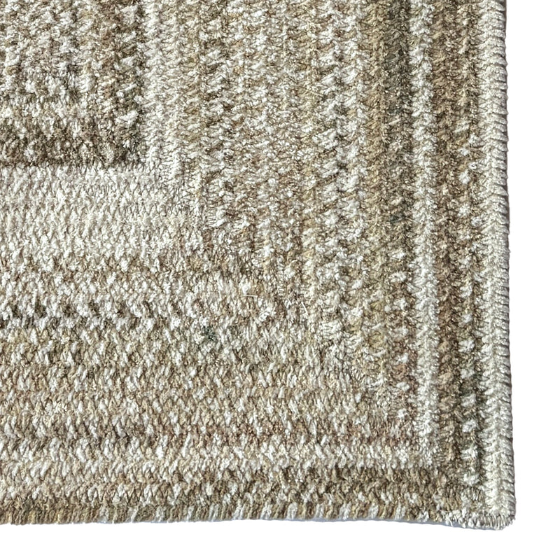 Cottonstone Feather Tan Braided Rug Concentric Rectangle image