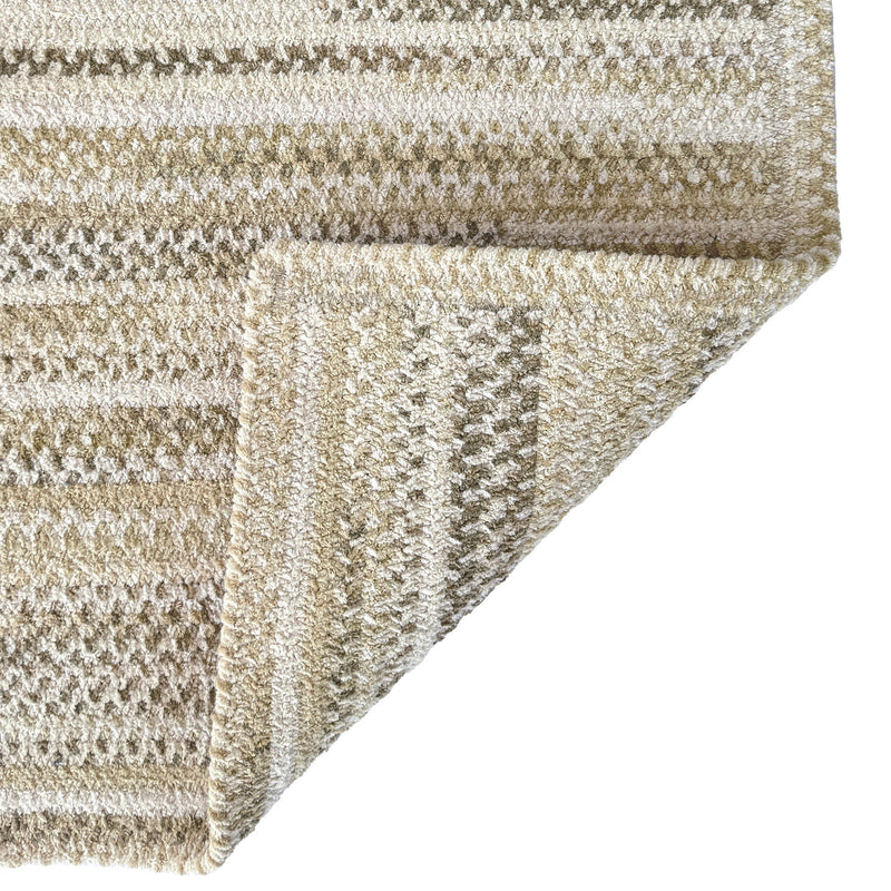 Cottonstone Feather Tan Braided Rug Vertical Stripe Rectangle image
