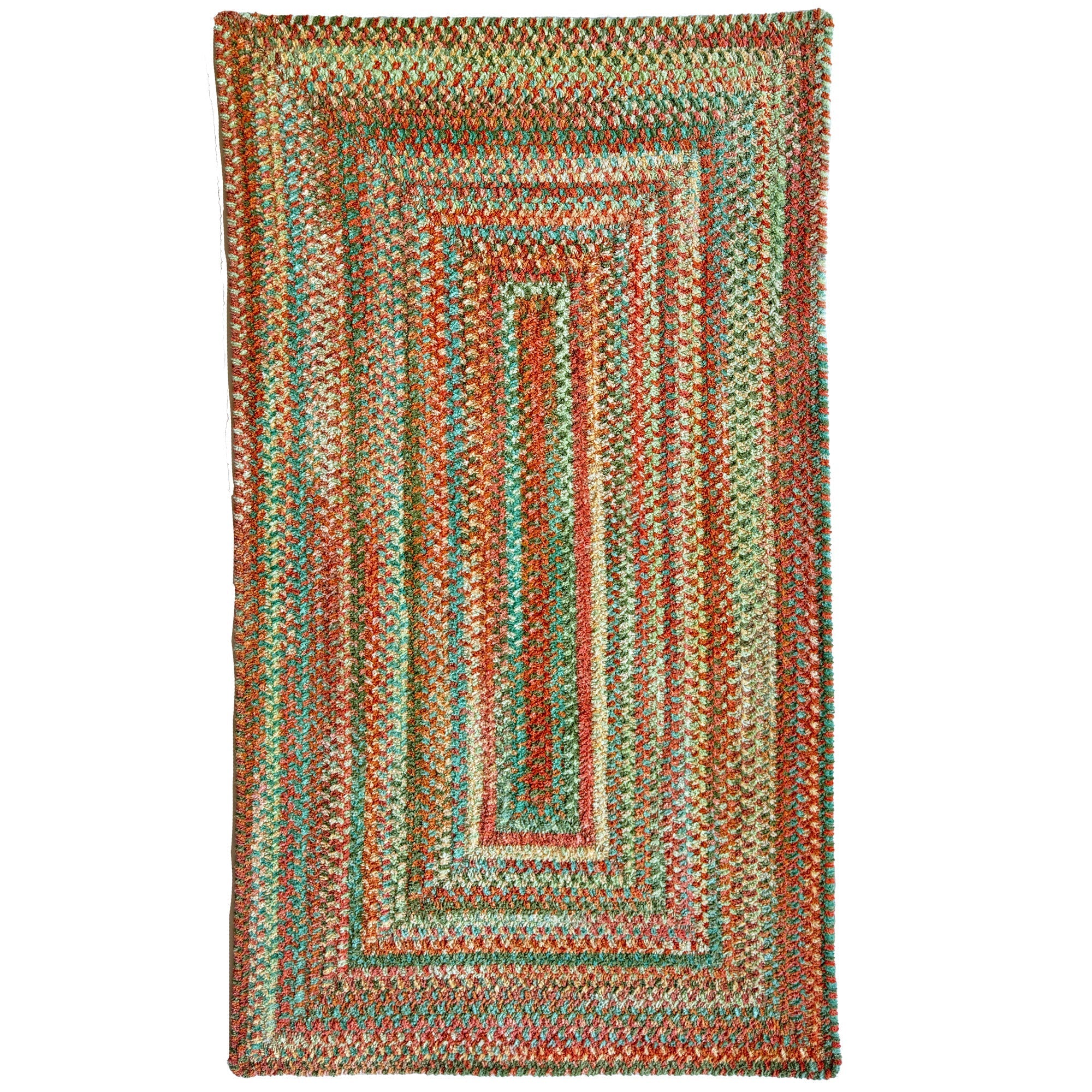 Cottonstone Cactus Garden Braided Rug Concentric Rectangle image