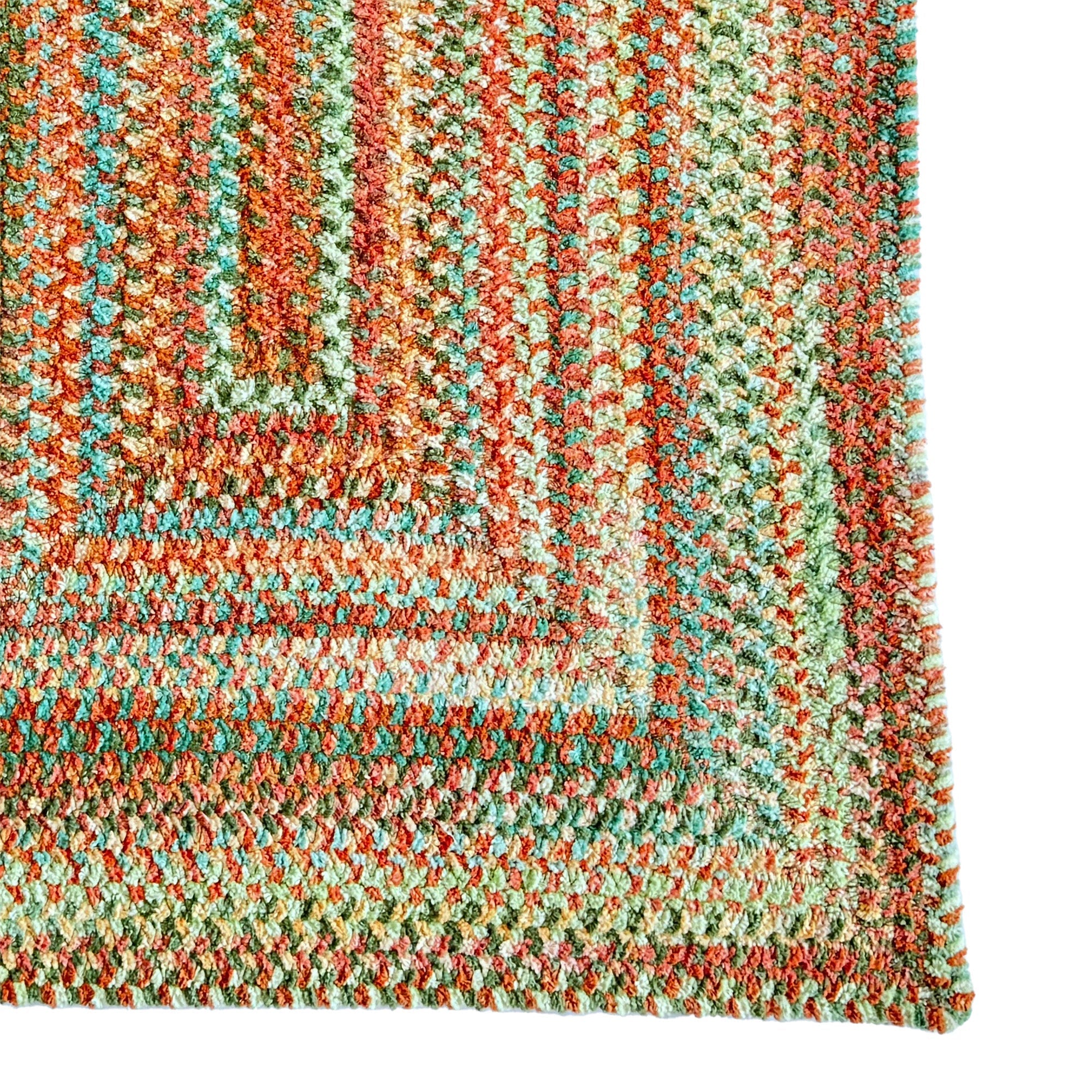 Cottonstone Cactus Garden Braided Rug Concentric Rectangle image