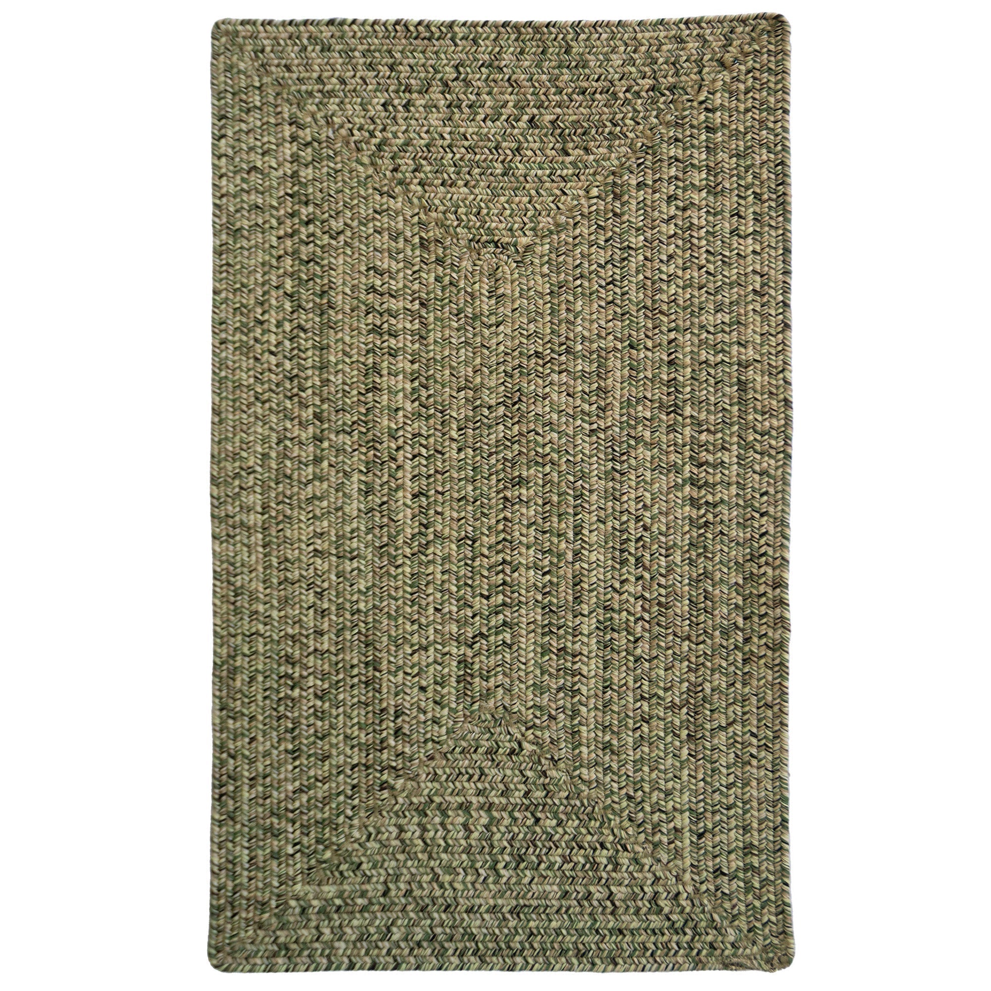 Dockside Palm Leaf Braided Rug Concentric Rectangle image