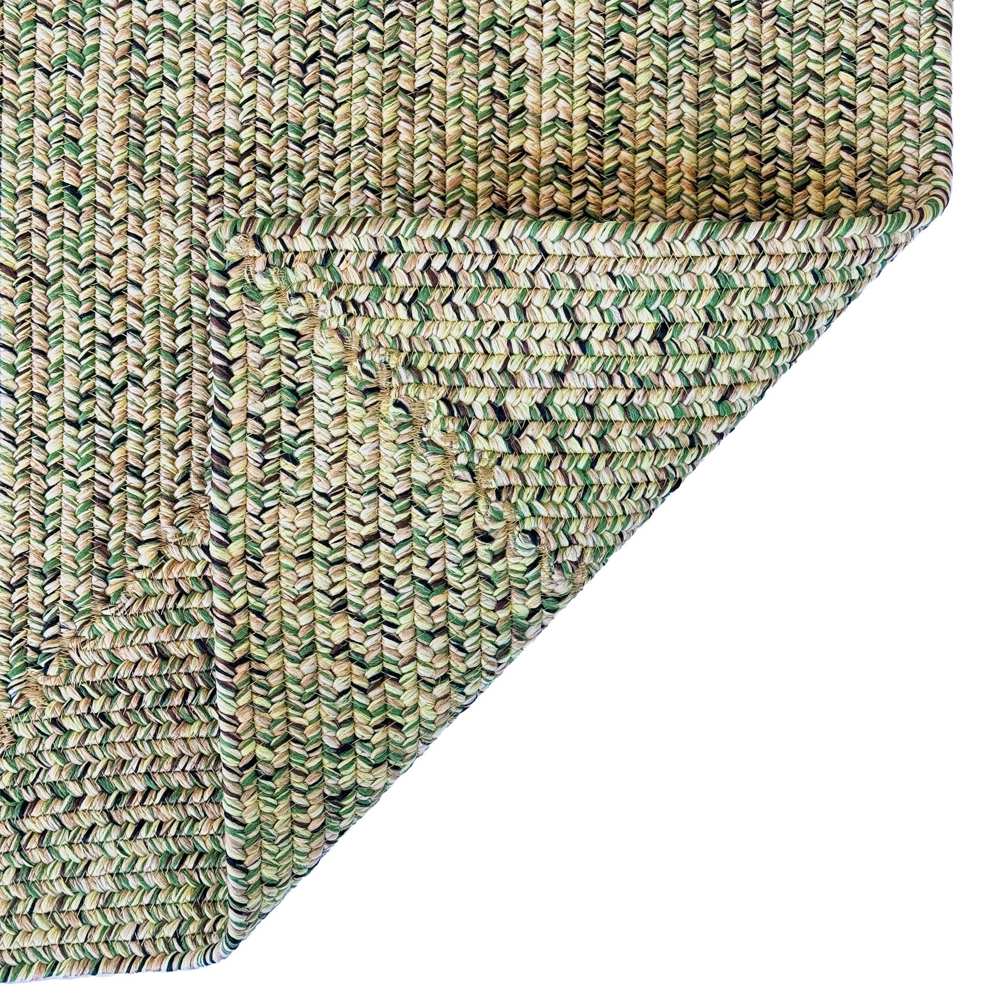 Dockside Palm Leaf Braided Rug Concentric Rectangle image