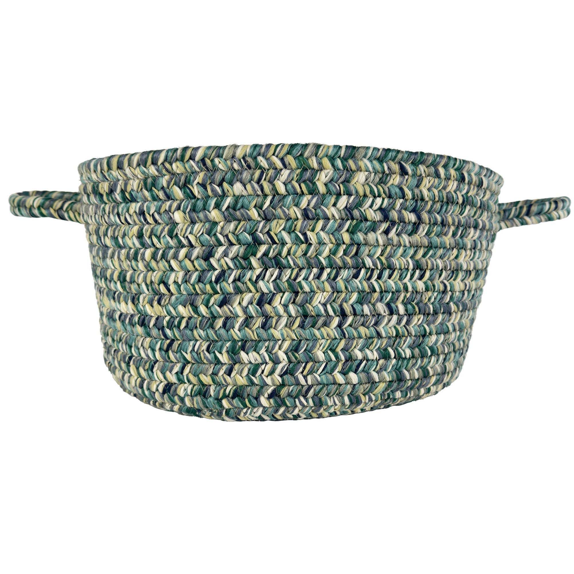 Dockside Teal Braided Rug Basket image