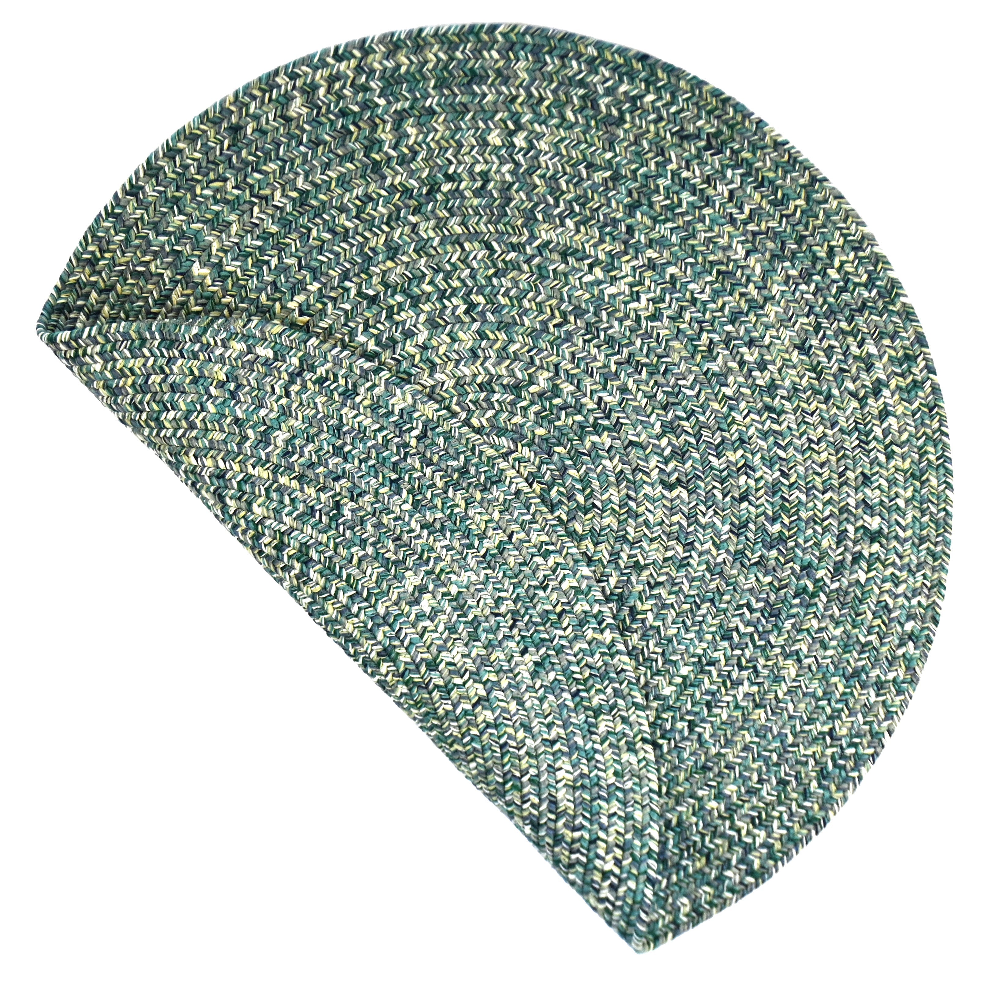 Dockside Teal Braided Rug Round image
