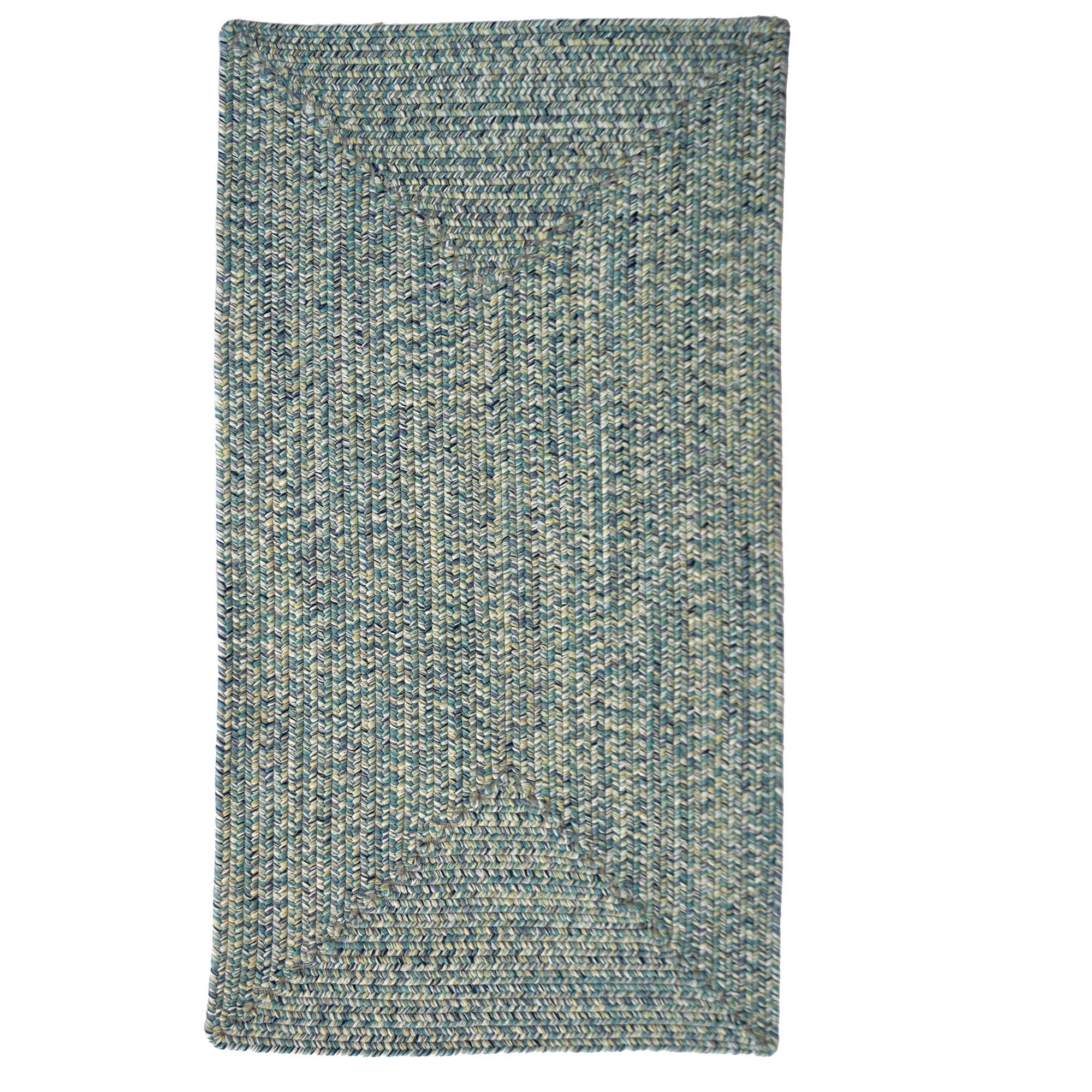 Dockside Teal Braided Rug Concentric Rectangle image