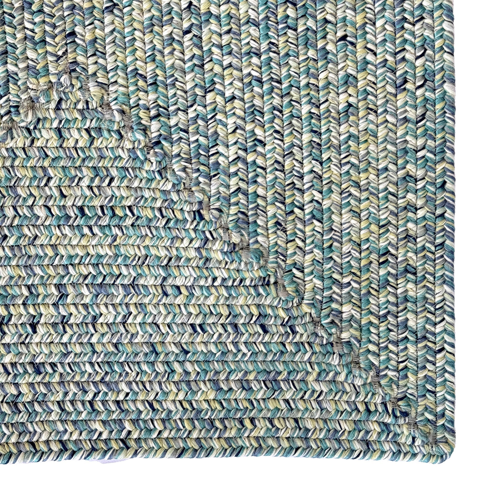 Dockside Teal Braided Rug Concentric Rectangle image