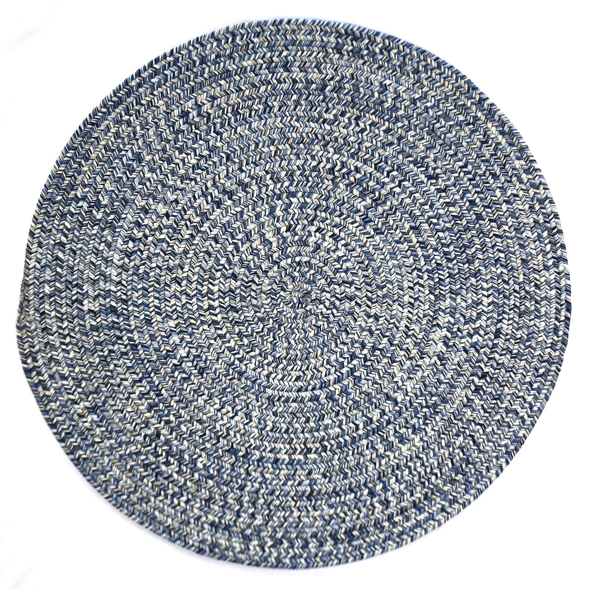 Dockside Cobalt Sea Braided Rug Round image