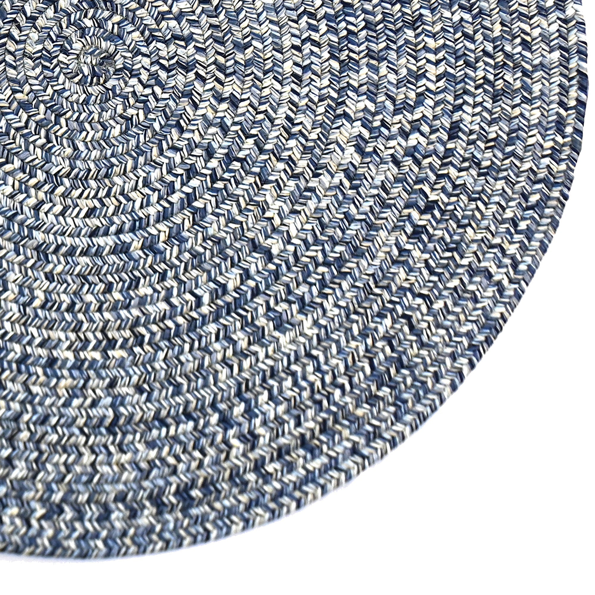 Dockside Cobalt Sea Braided Rug Round image