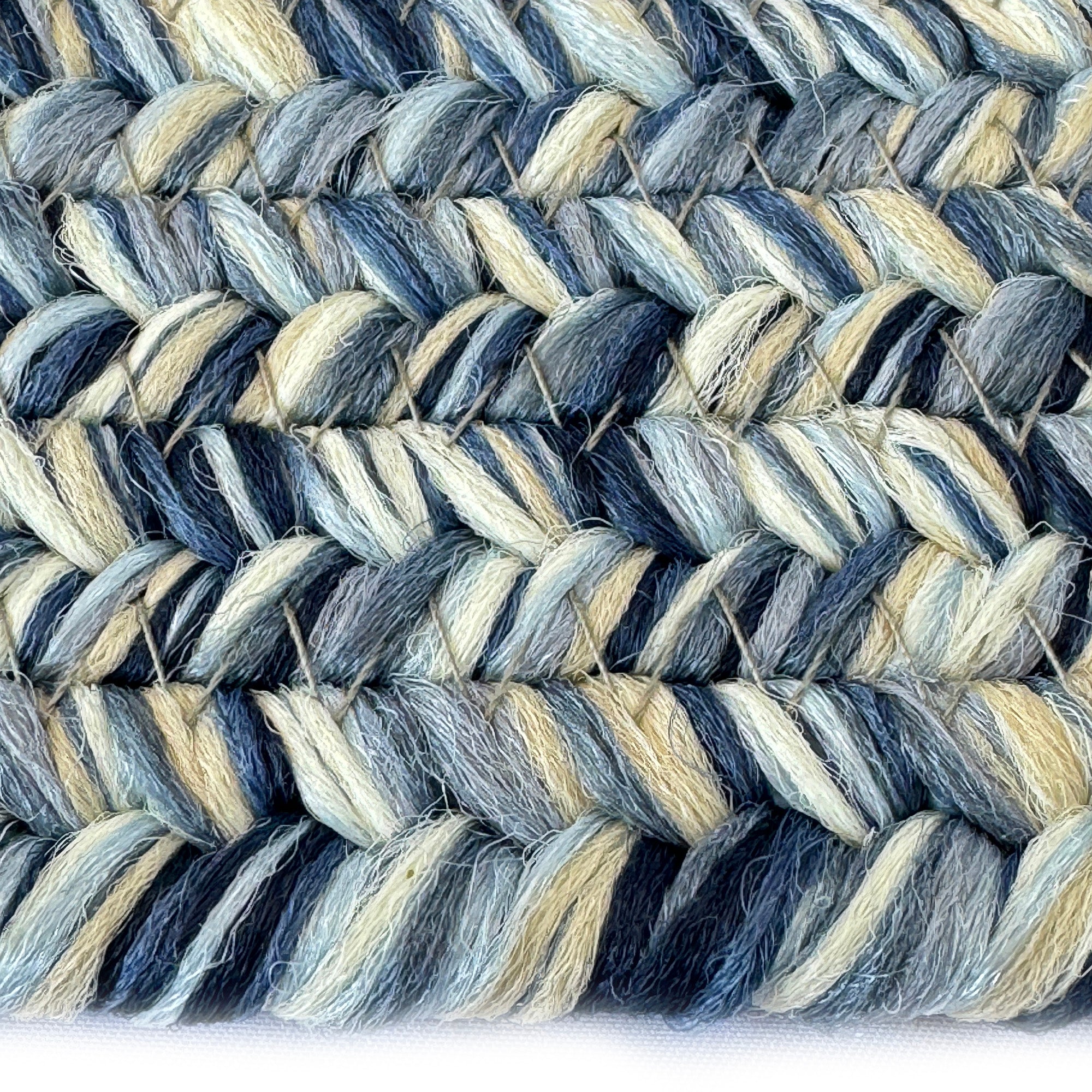 Dockside Cobalt Sea Braided Rug Round image