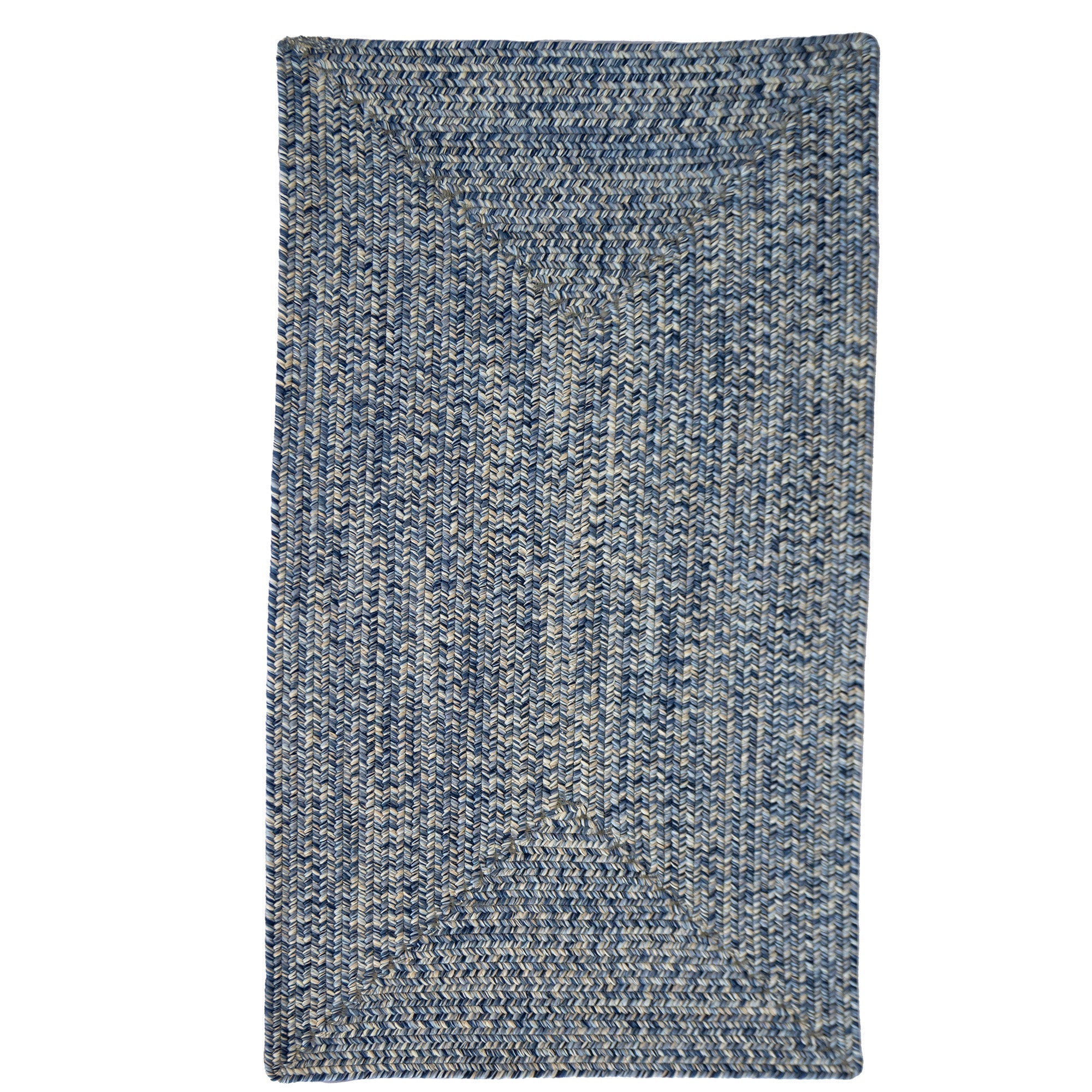 Dockside Cobalt Sea Braided Rug Concentric Rectangle image