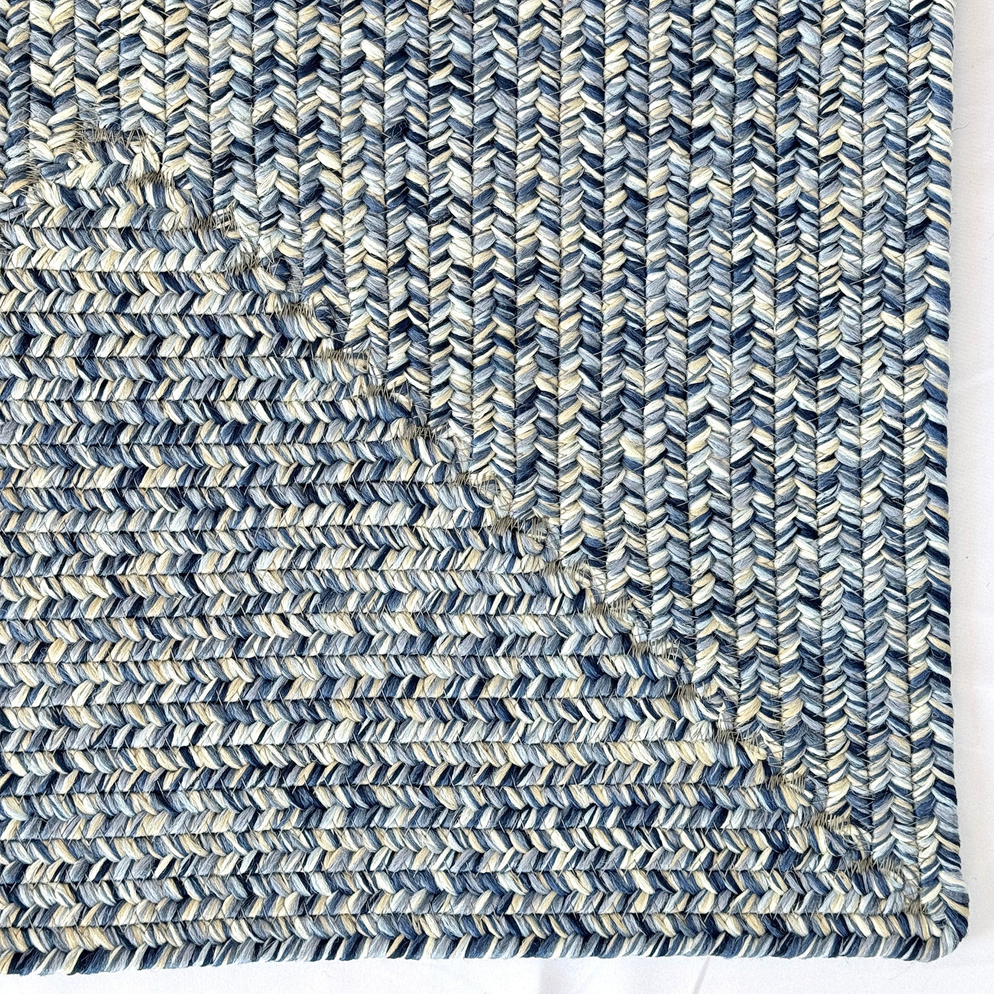 Dockside Cobalt Sea Braided Rug Concentric Rectangle image