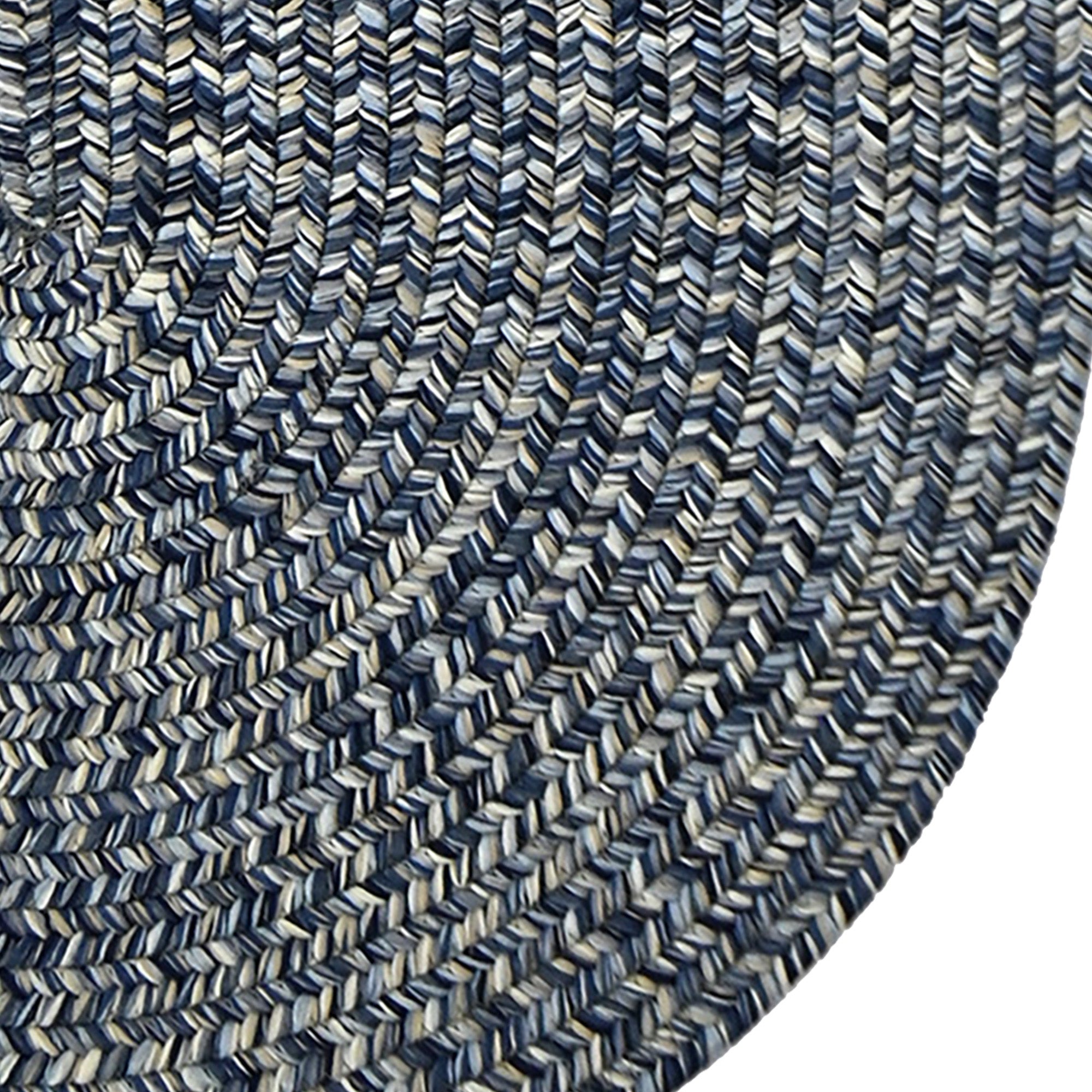 Dockside Cobalt Sea Braided Rug Oval image
