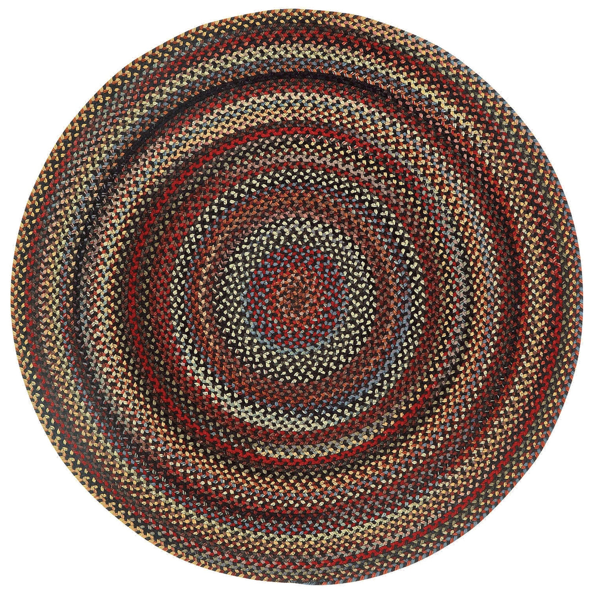 Americana Black Braided Rug Round SiloC image