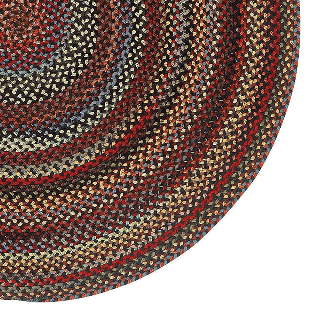 Americana Black Braided Rug Round Corner image