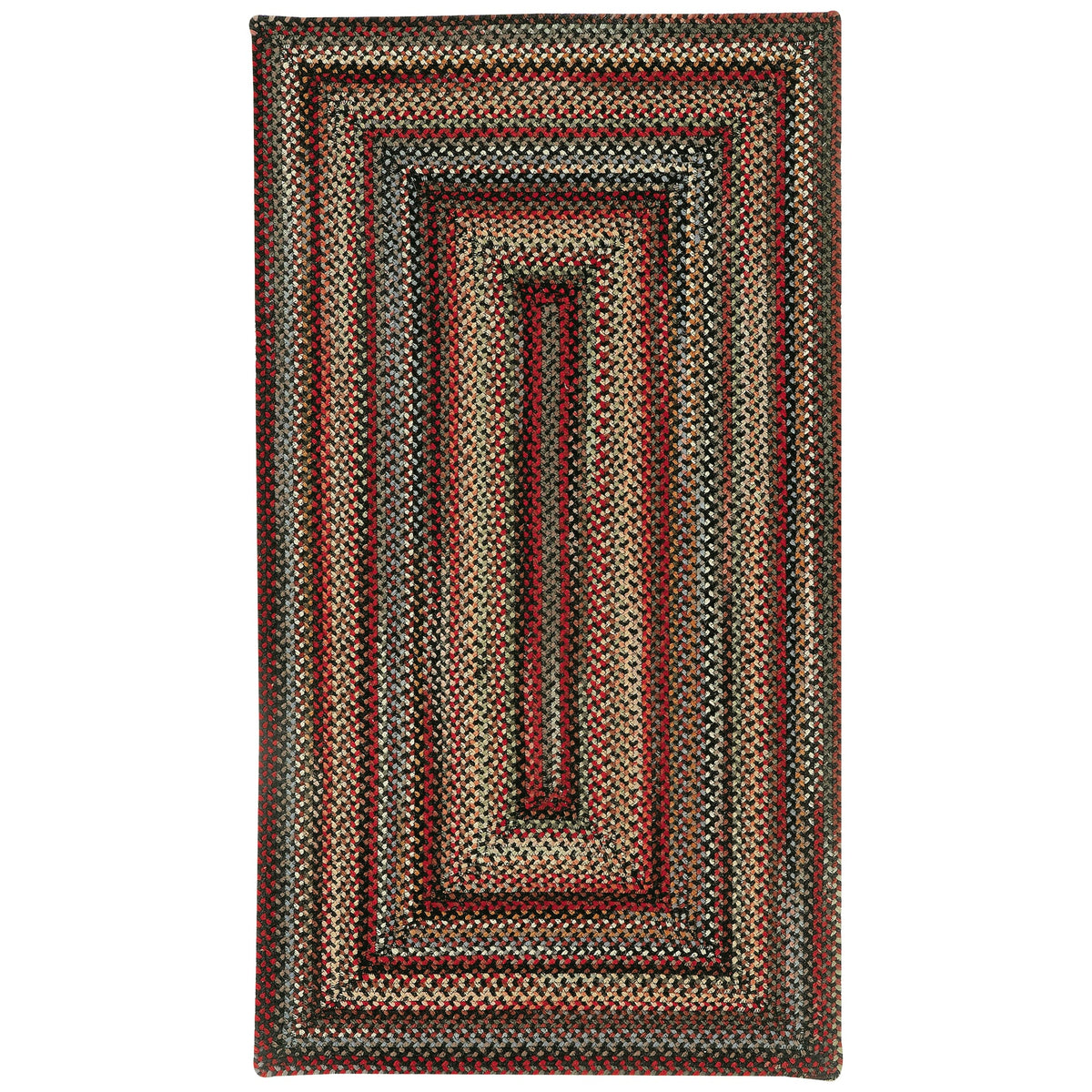 Americana Black Braided Rug Concentric SiloQ image