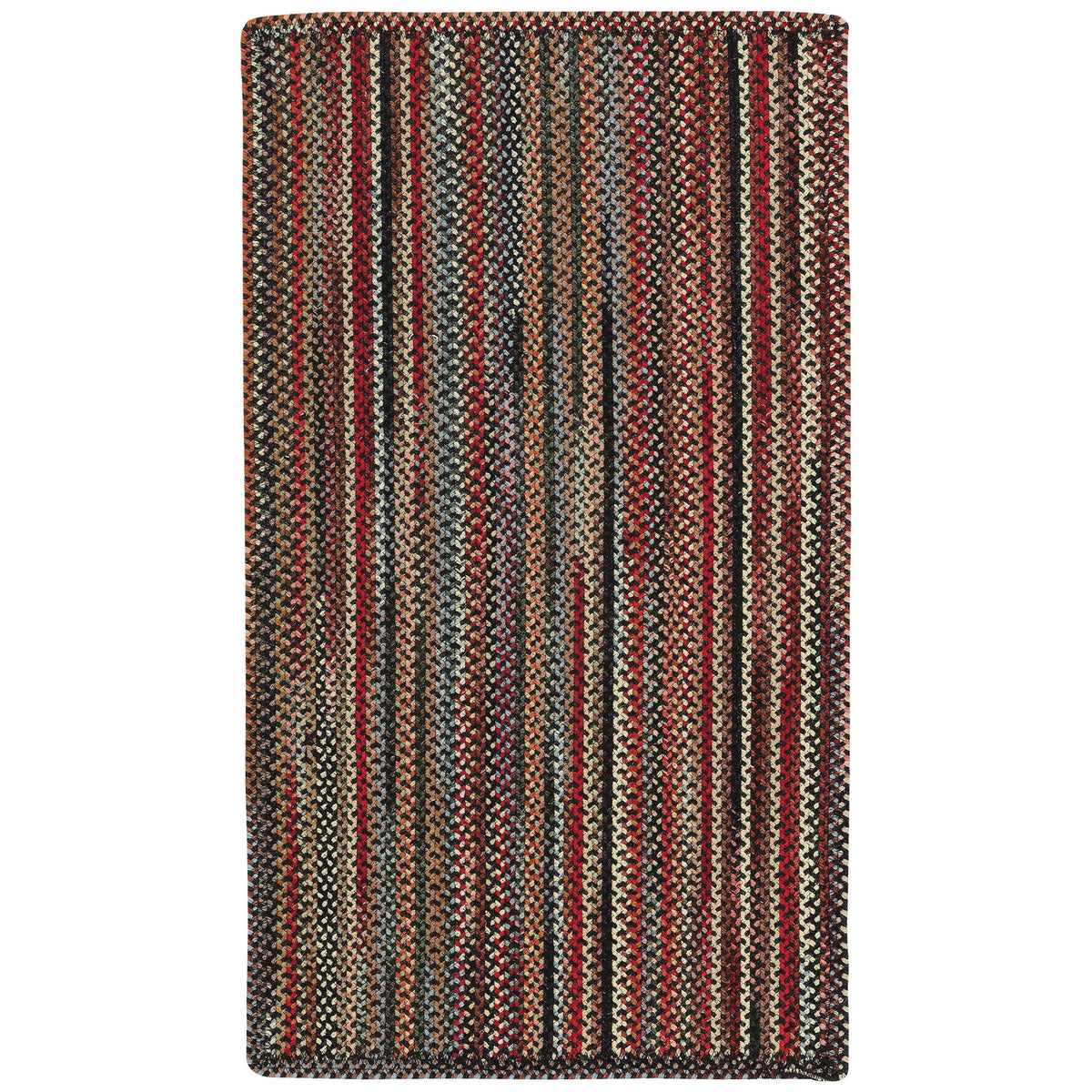 Americana Black Braided Rug Rectangle SiloR image