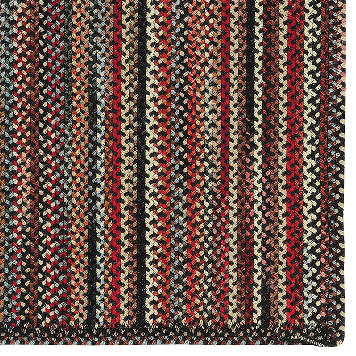 Americana Black Braided Rug Rectangle Corner image