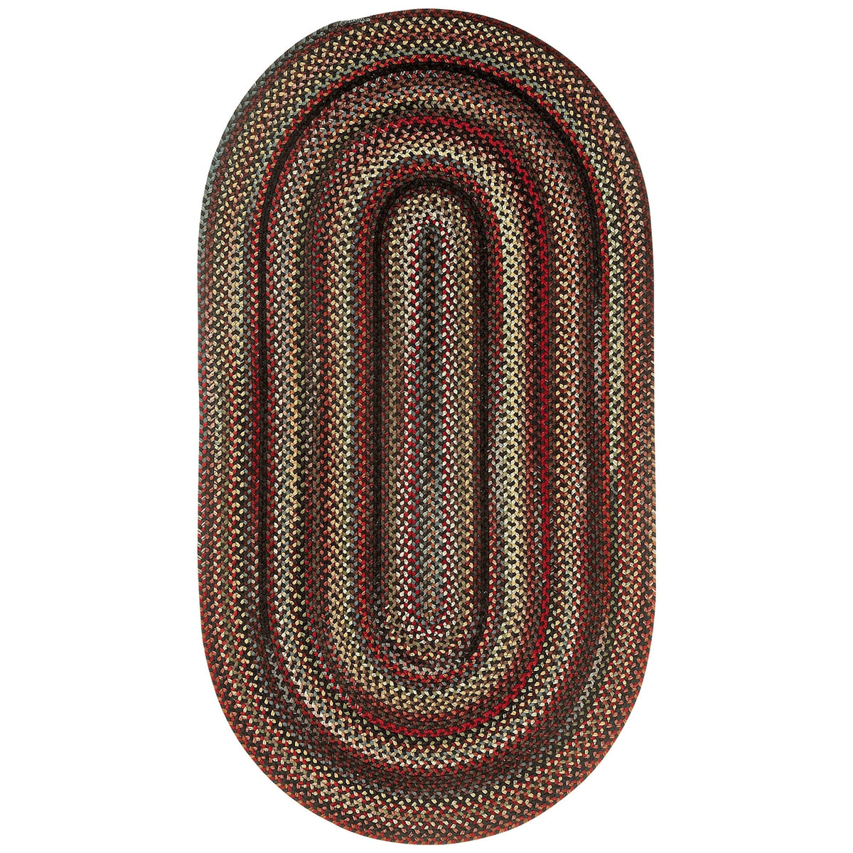 Americana Black Braided Rug Oval SiloV image