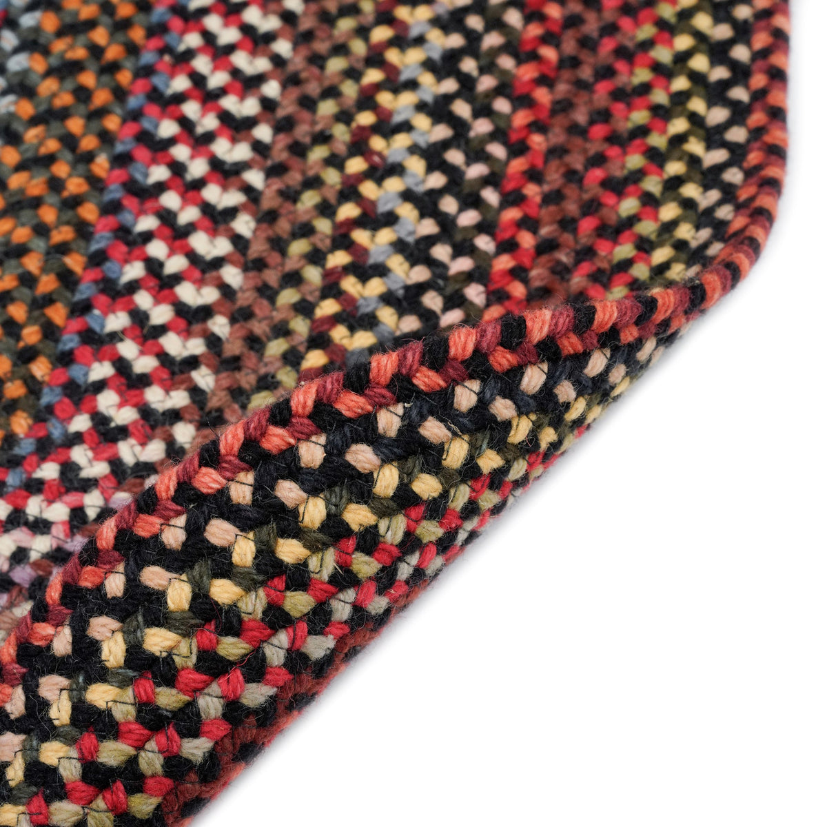 Americana Black Braided Rug Oval Back image