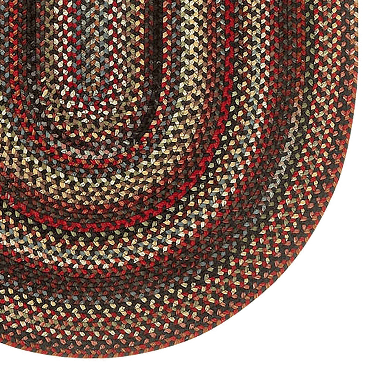 Americana Black Braided Rug Oval Corner image