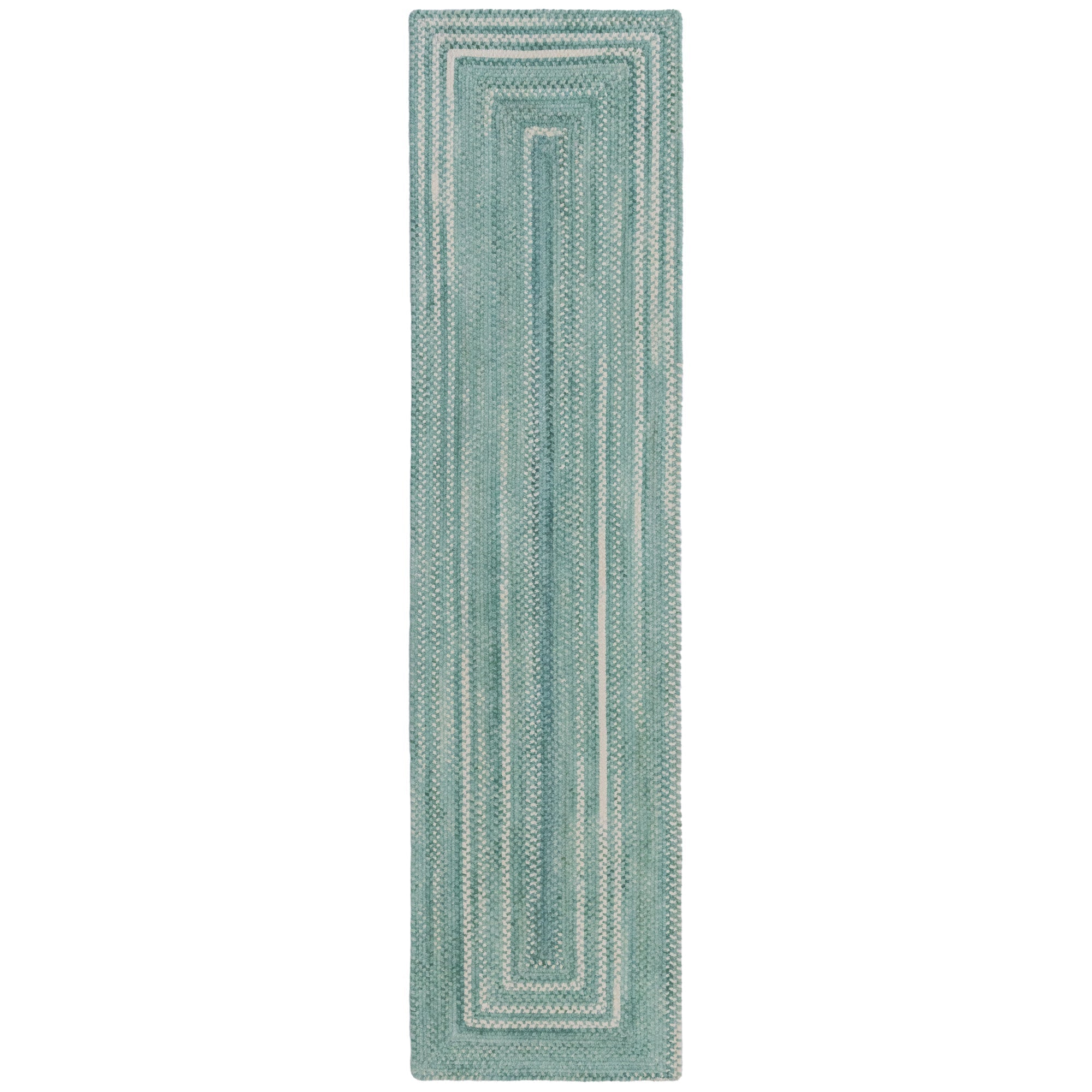Bambini Aquamarine Braided Rug Concentric Rectangle image