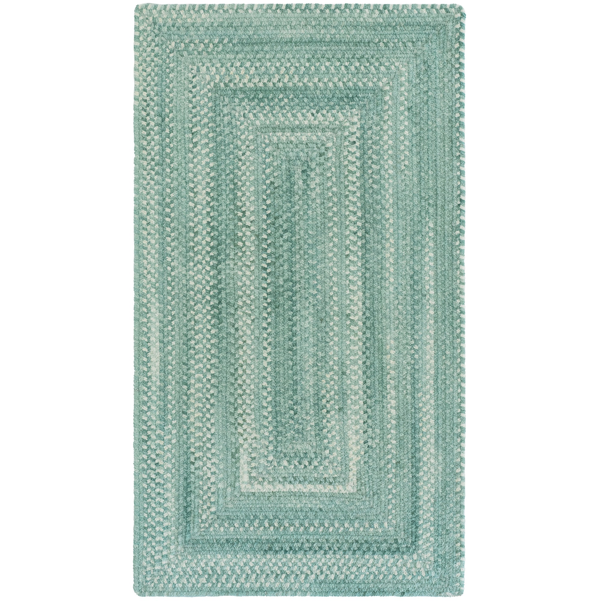 Bambini Aquamarine Braided Rug Concentric Rectangle image