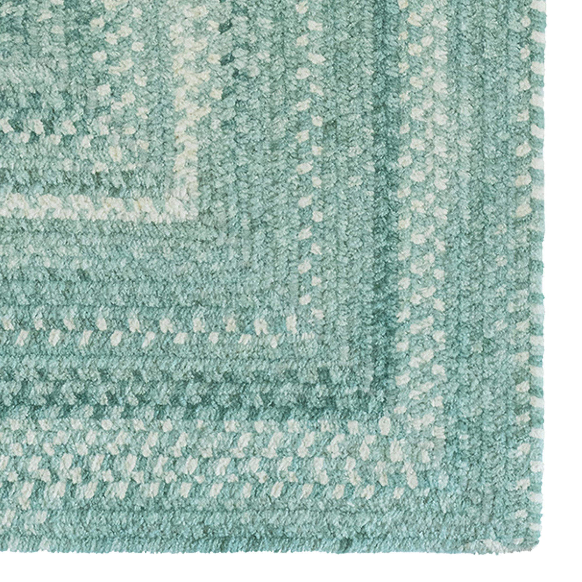 Bambini Aquamarine Braided Rug Concentric Rectangle image