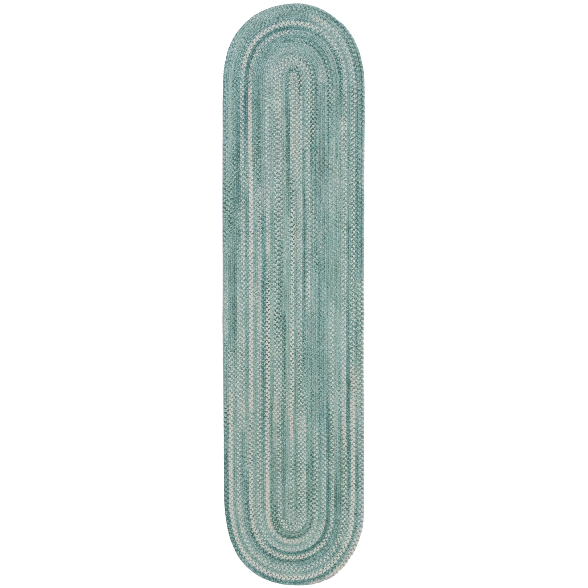 Bambini Aquamarine Braided Rug Oval image