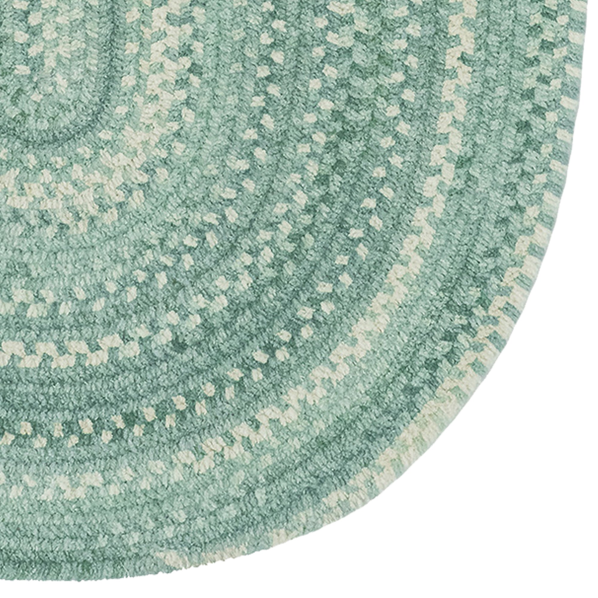 Bambini Aquamarine Braided Rug Oval image
