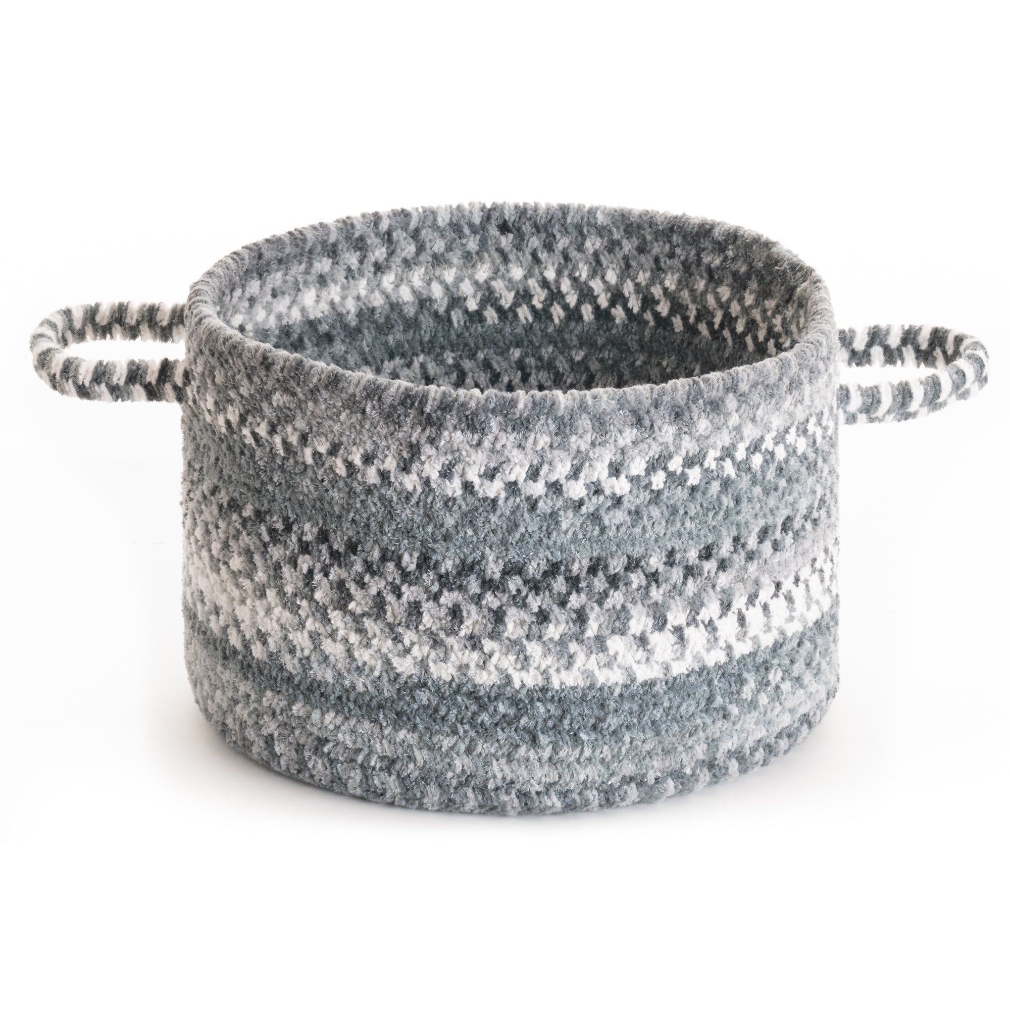 Bambini Cool Gray Braided Rug Basket image