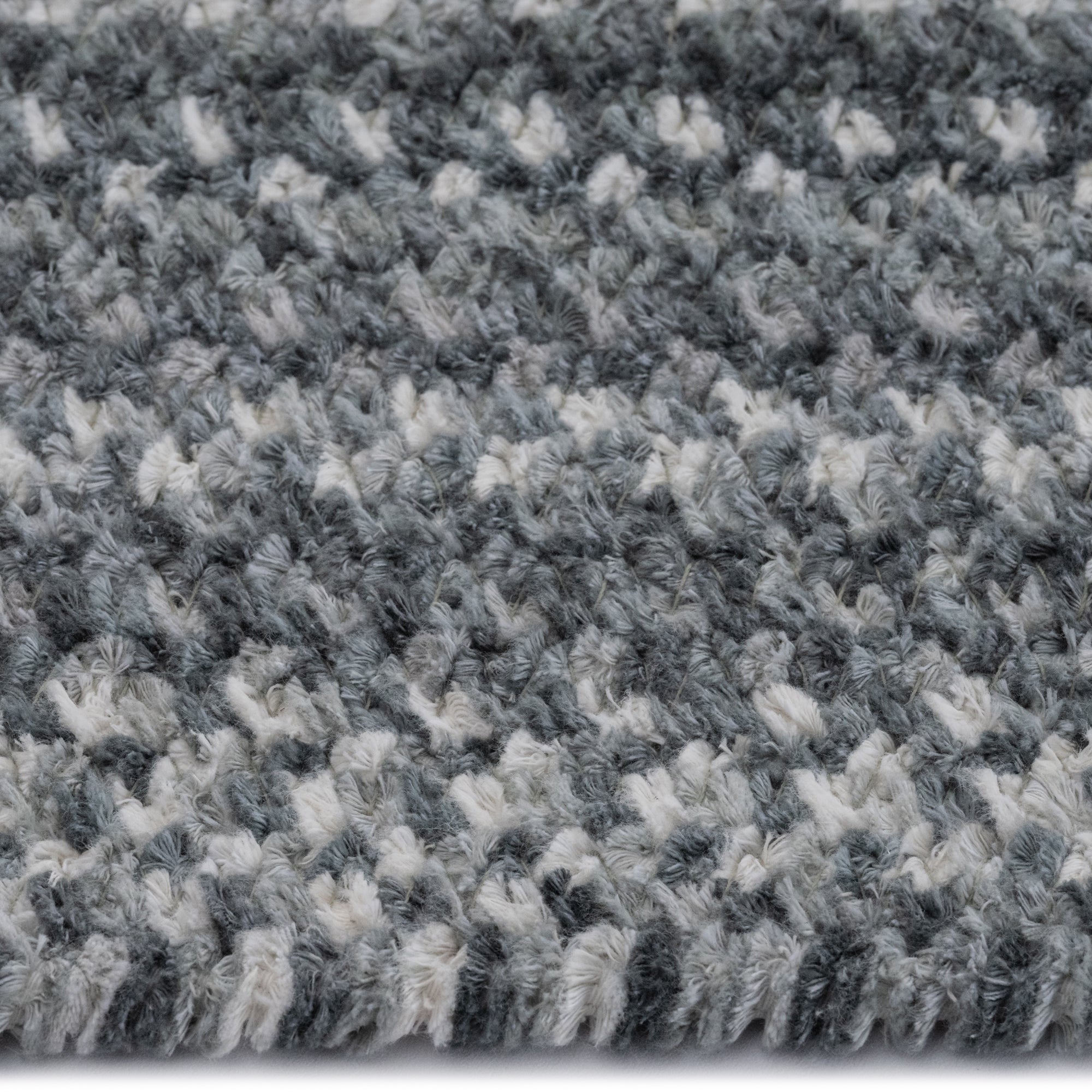 Bambini Cool Gray Braided Rug Concentric Rectangle image