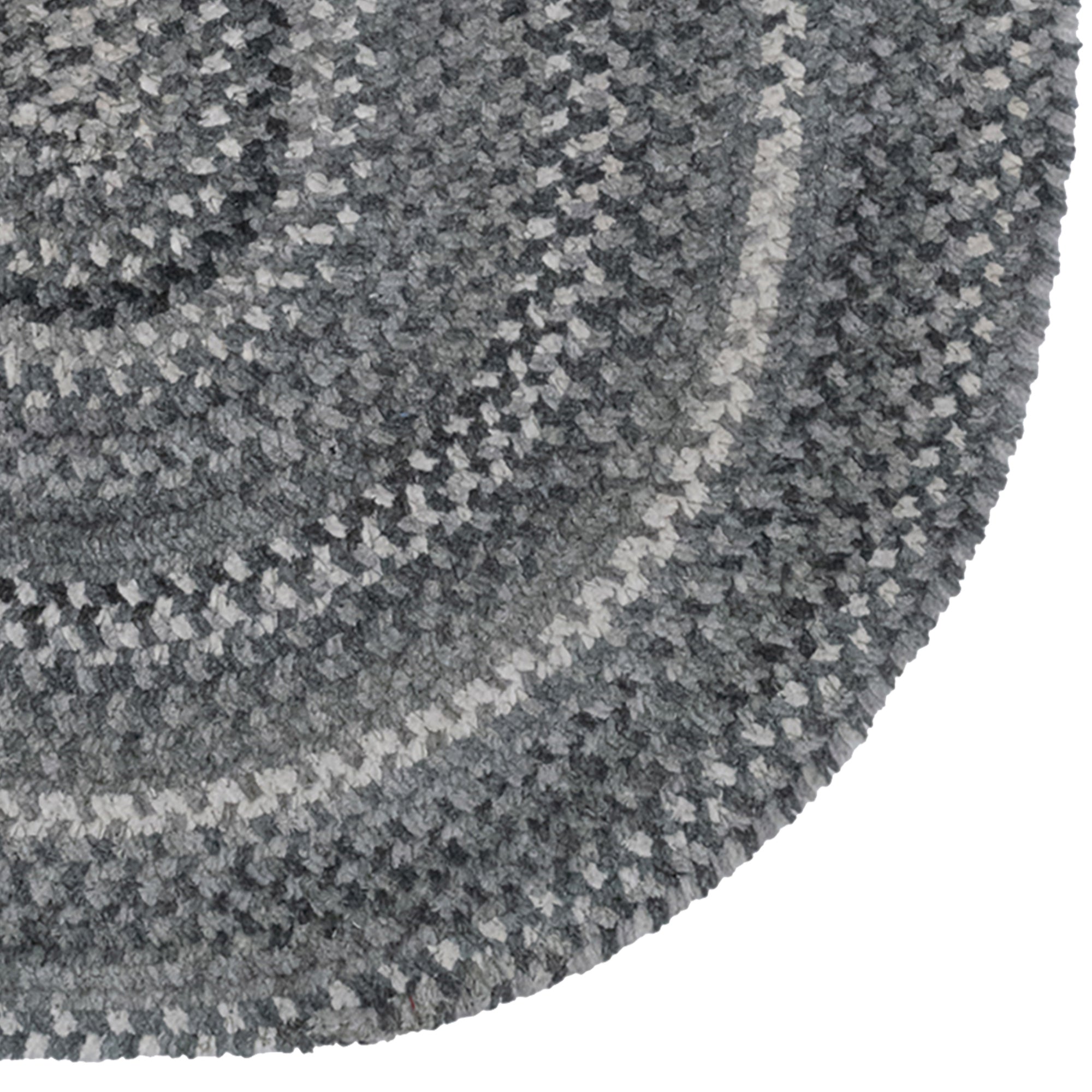 Bambini Cool Gray Braided Rug Oval image
