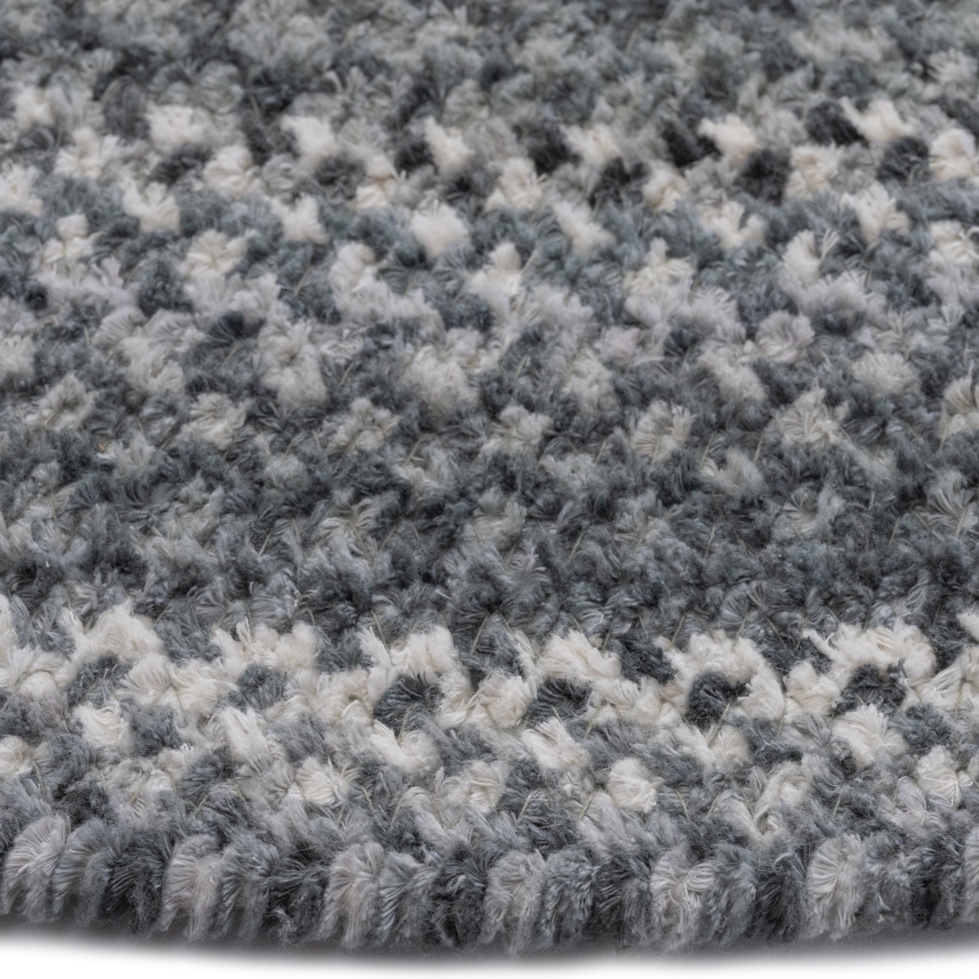 Bambini Cool Gray Braided Rug Oval image