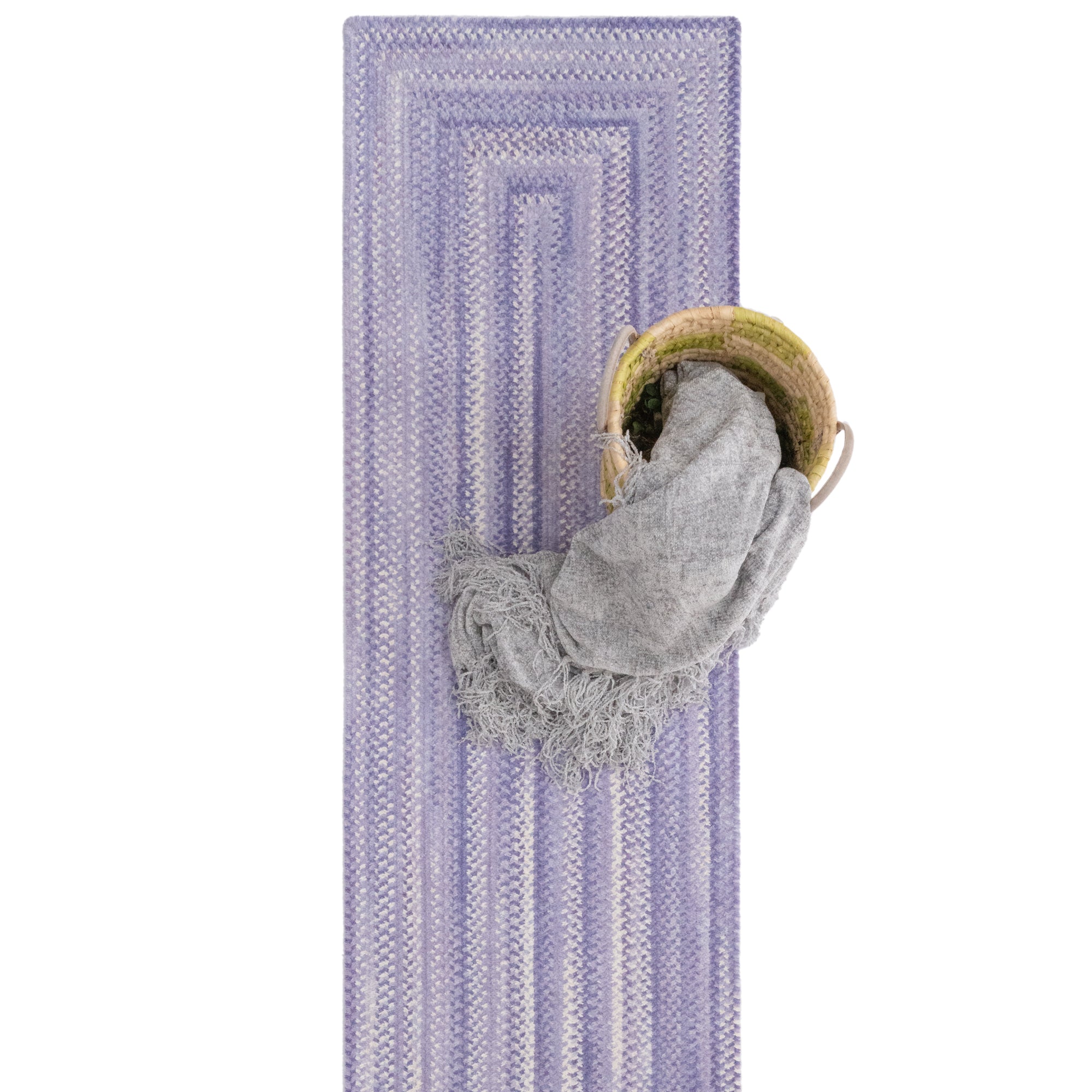 Bambini Periwinkle Braided Rug Concentric Rectangle image