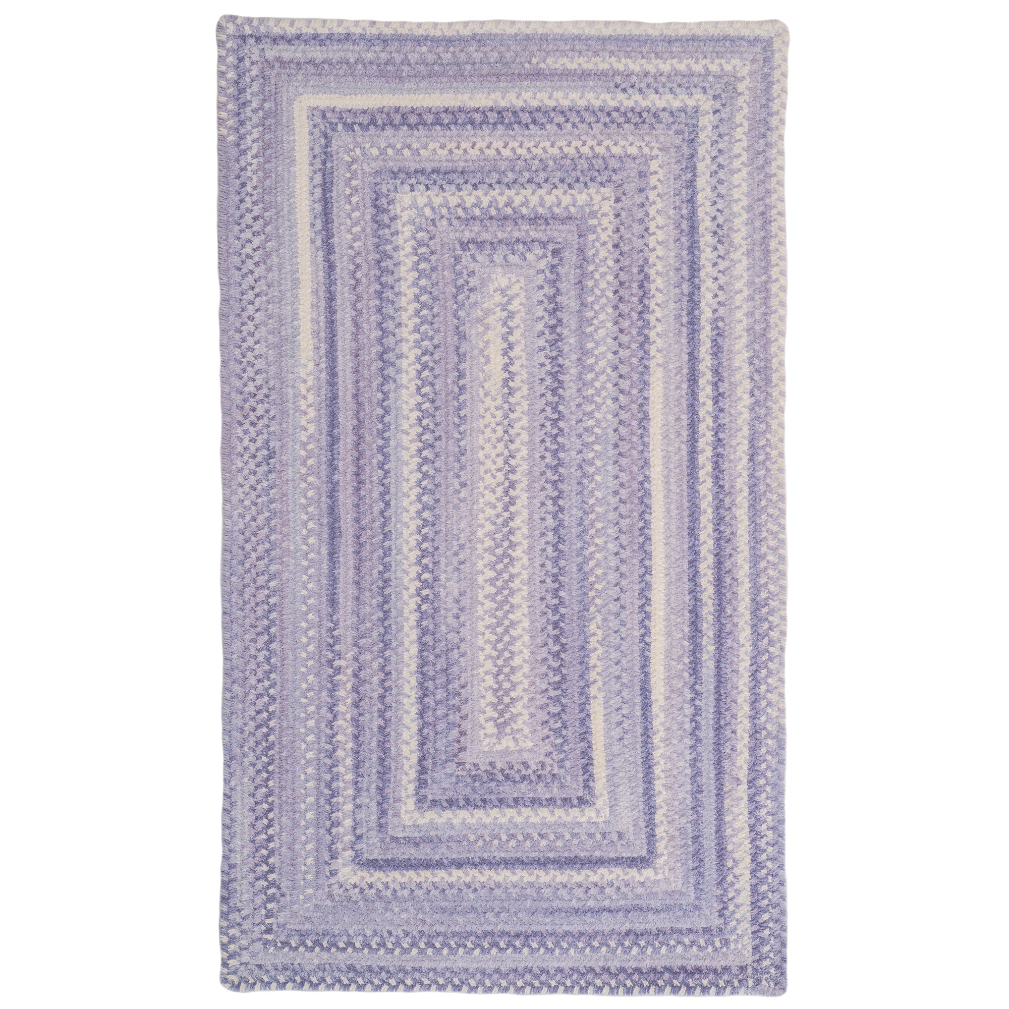 Bambini Periwinkle Braided Rug Concentric Rectangle image