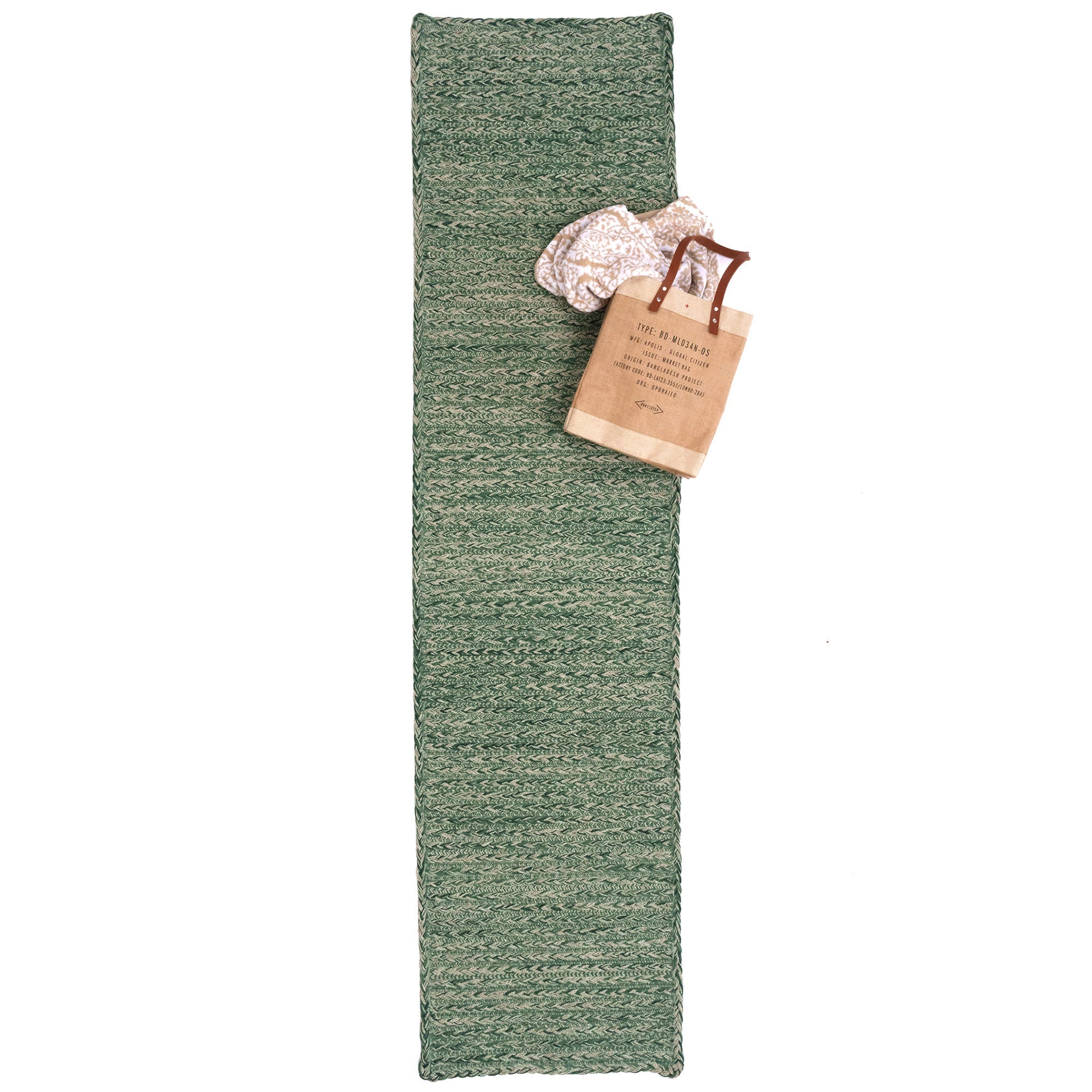 Down East Marsh Grass Braided Rug Cross-Sewn Runner Roomshot image