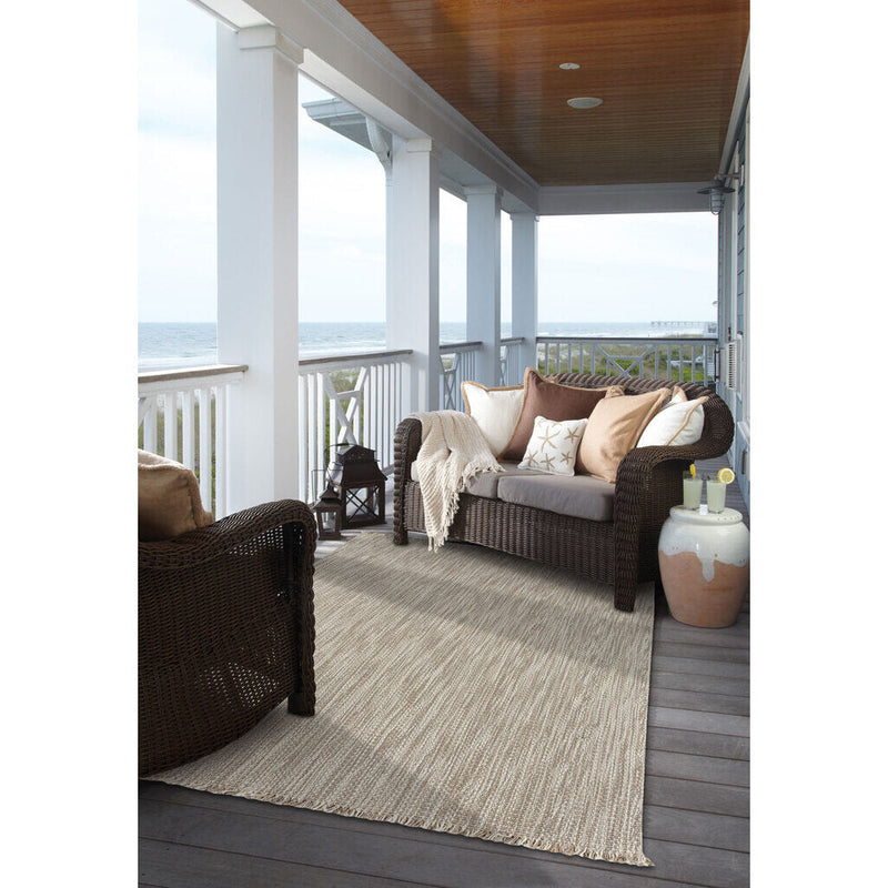 Seagrove Oyster Flat Woven Rug Vertical Stripe Rectangle image
