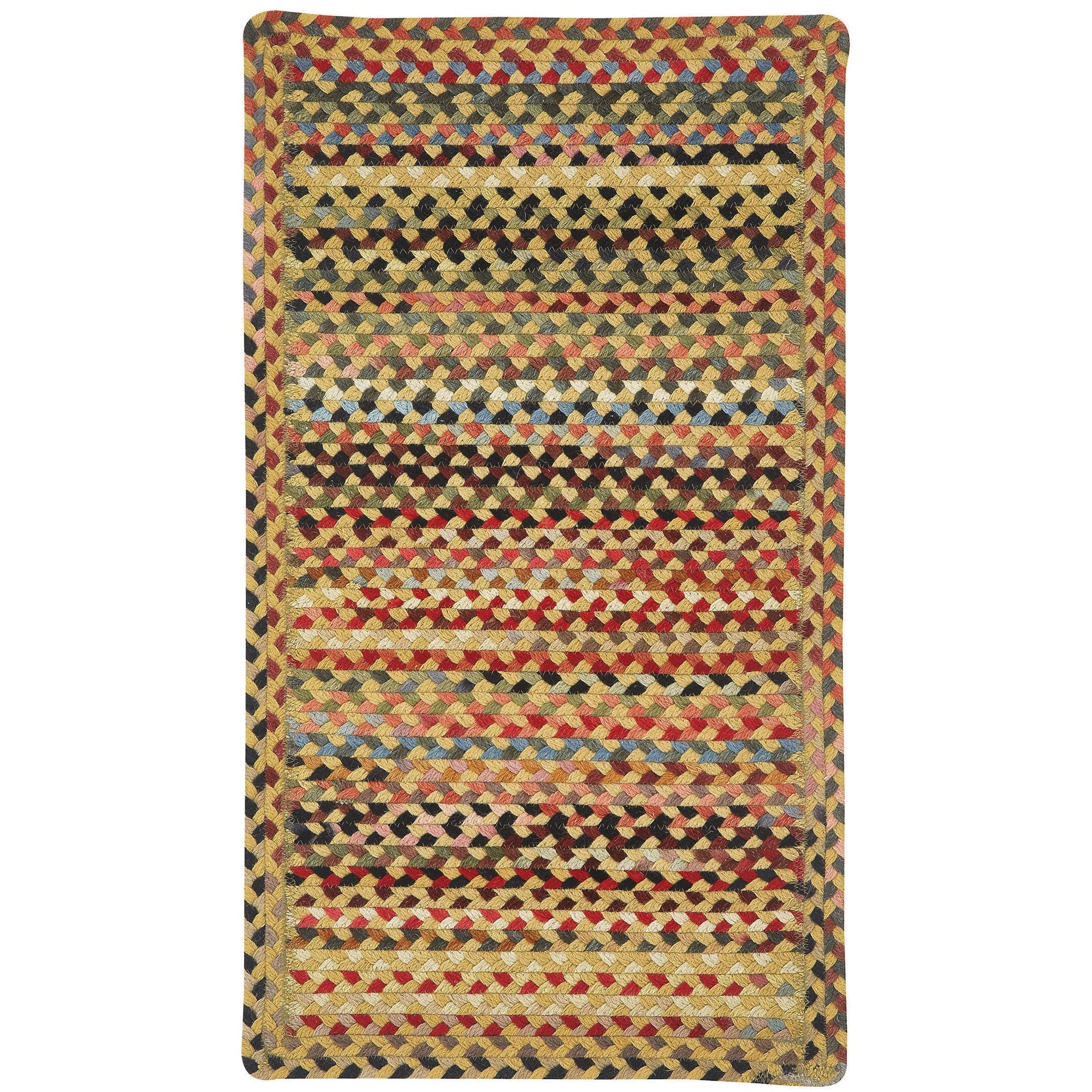Plymouth Light Gold Braided Rug Cross Sewn Rectangle image