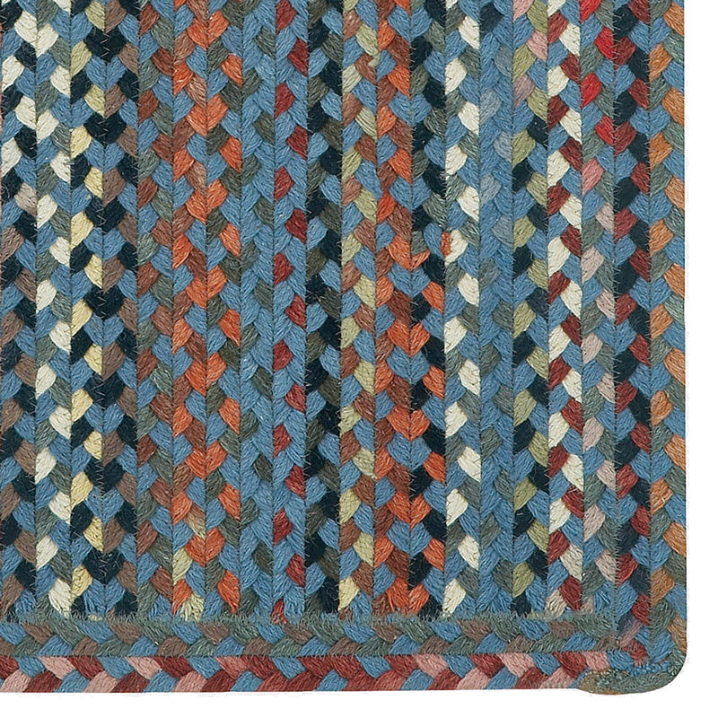 Plymouth Colony Blue Braided Rug Vertical Stripe Rectangle image