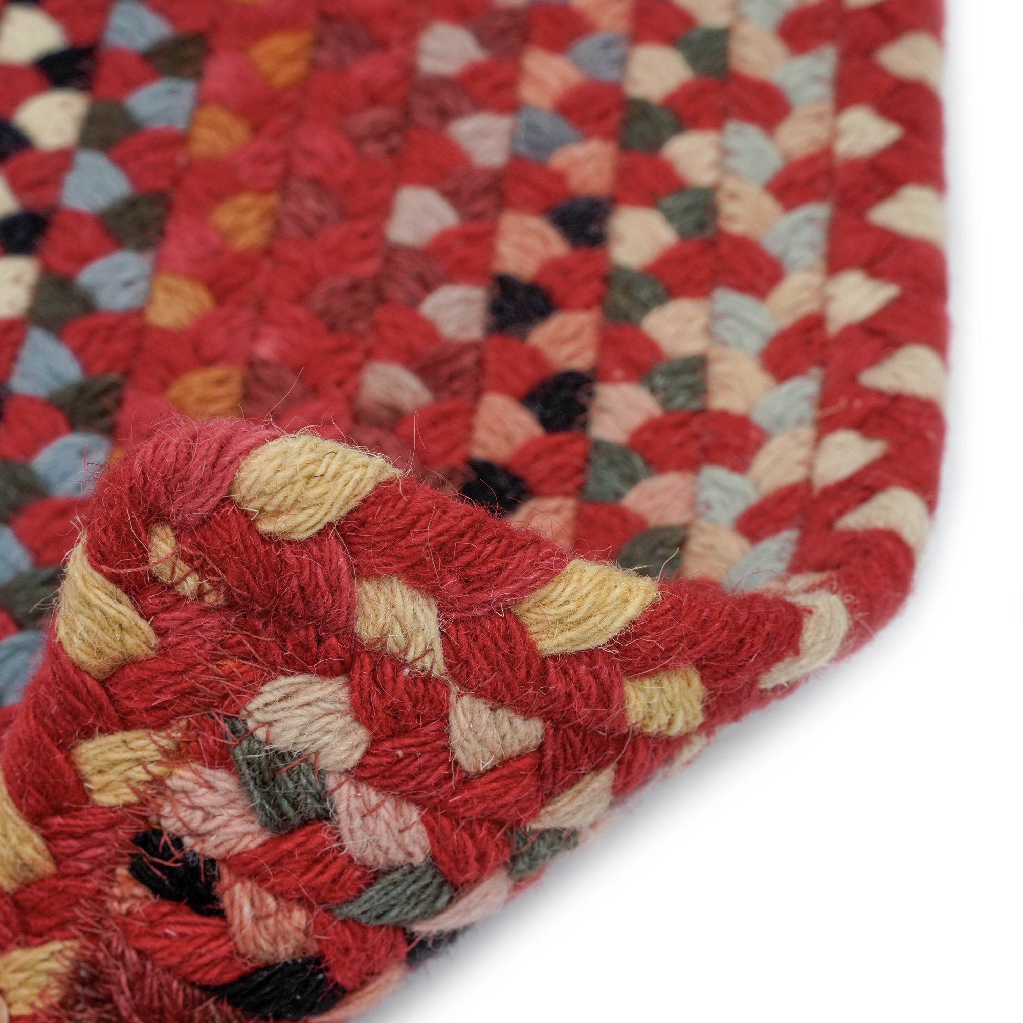 Plymouth Country Red Braided Rug Cross Sewn Rectangle image