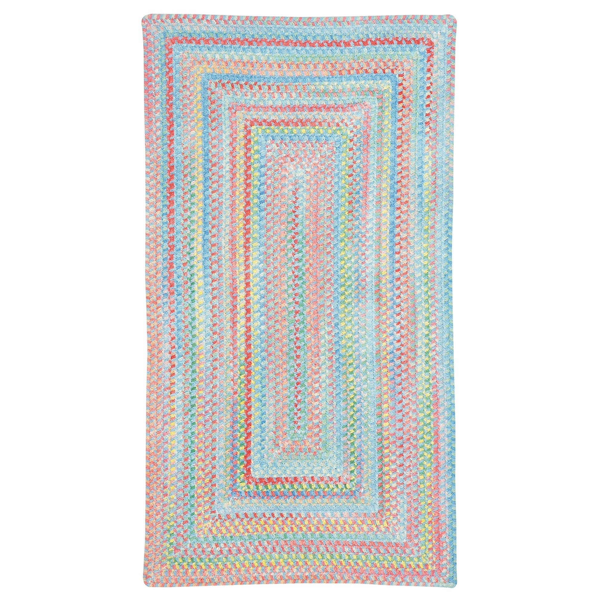 Cutting Garden Blue Bell Braided Rug Concentric Rectangle image