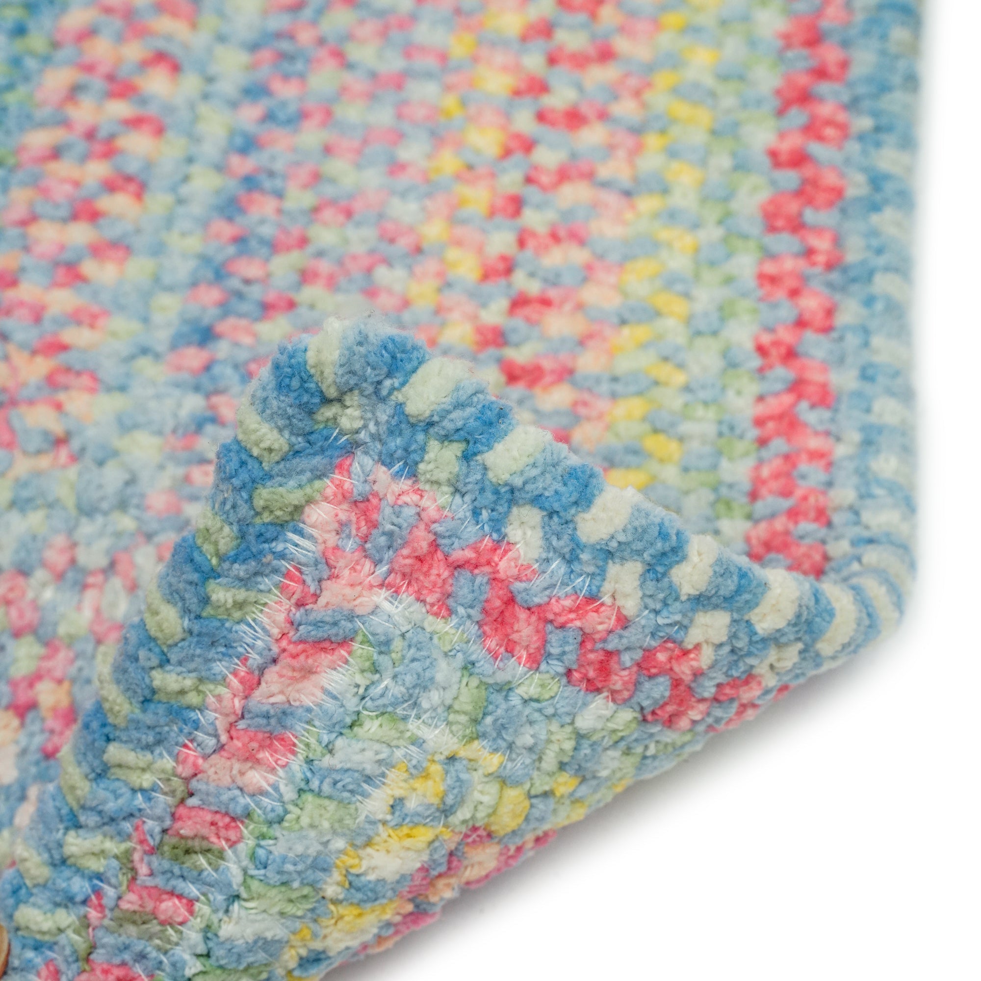 Cutting Garden Blue Bell Braided Rug Concentric Rectangle image